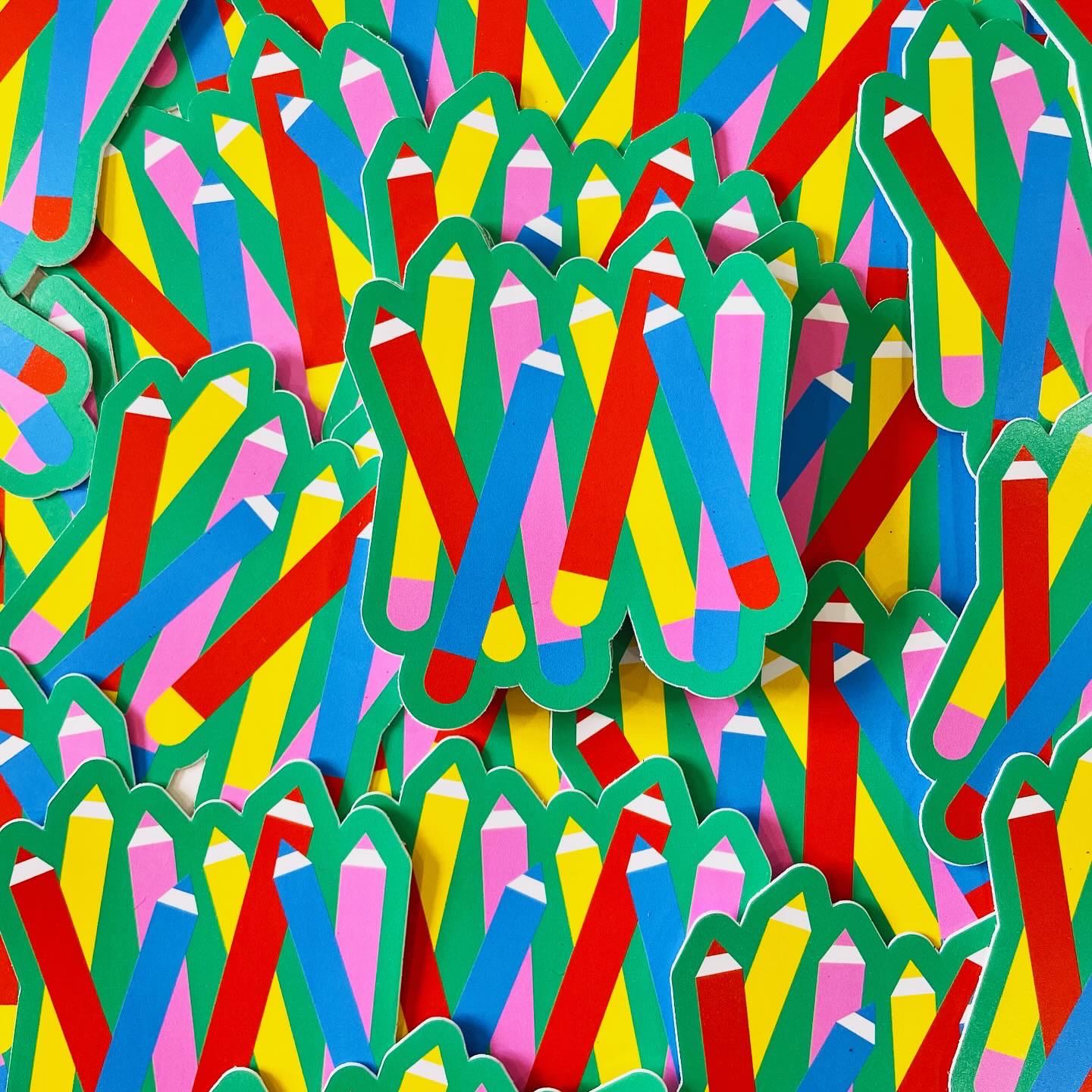 Chunky Pencils Die Cut Sticker