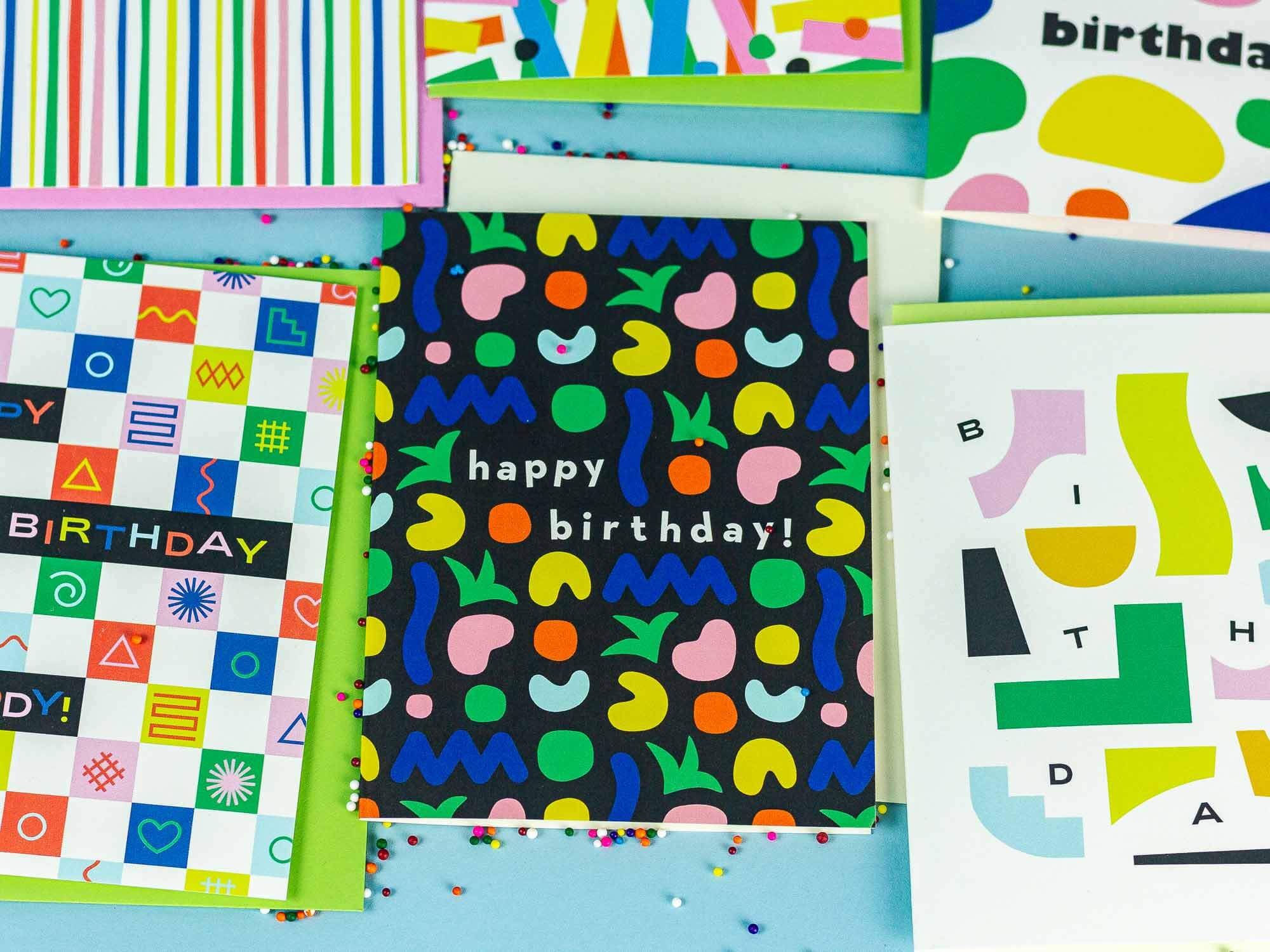 a bunch of cards that are on a table
