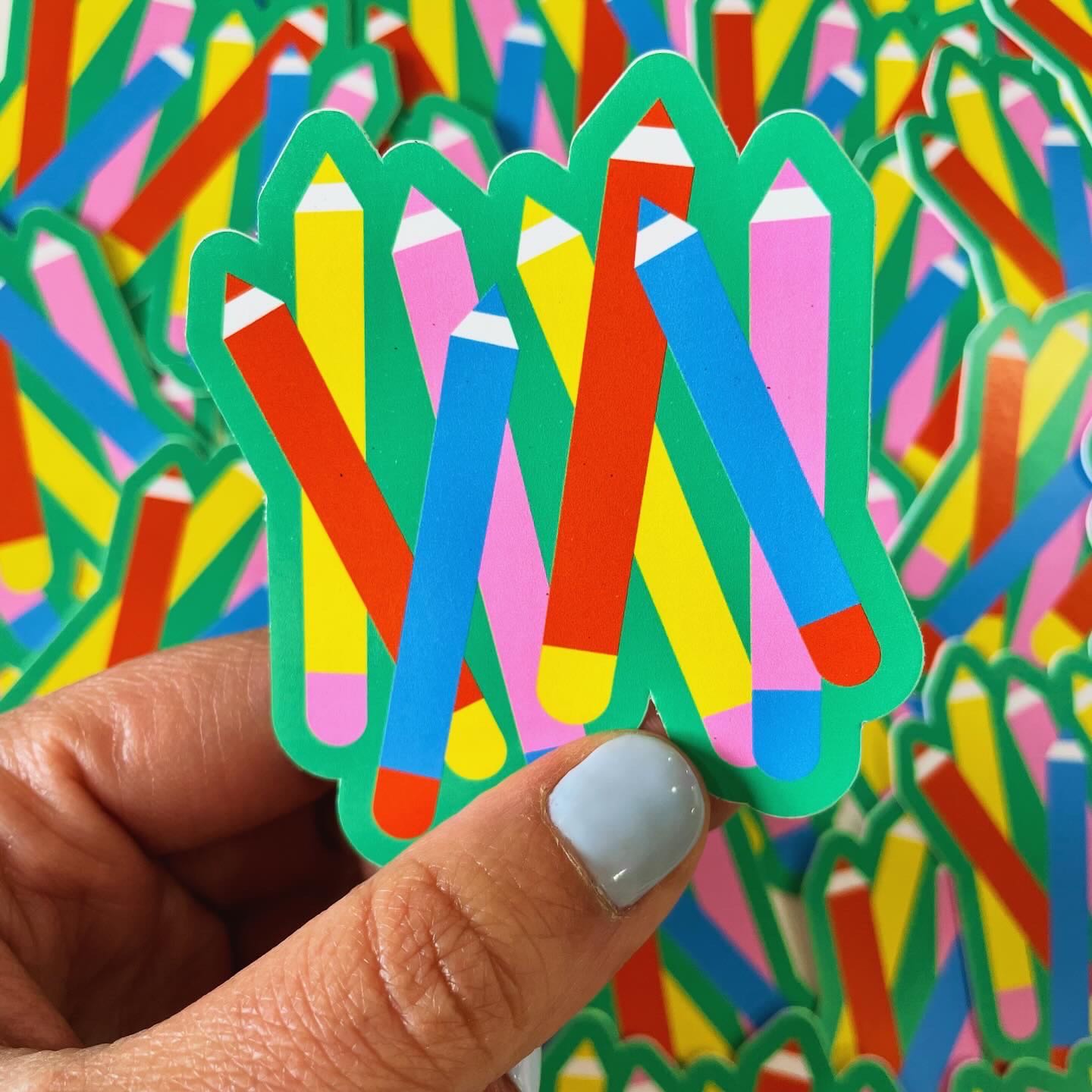 Chunky Pencils Die Cut Sticker