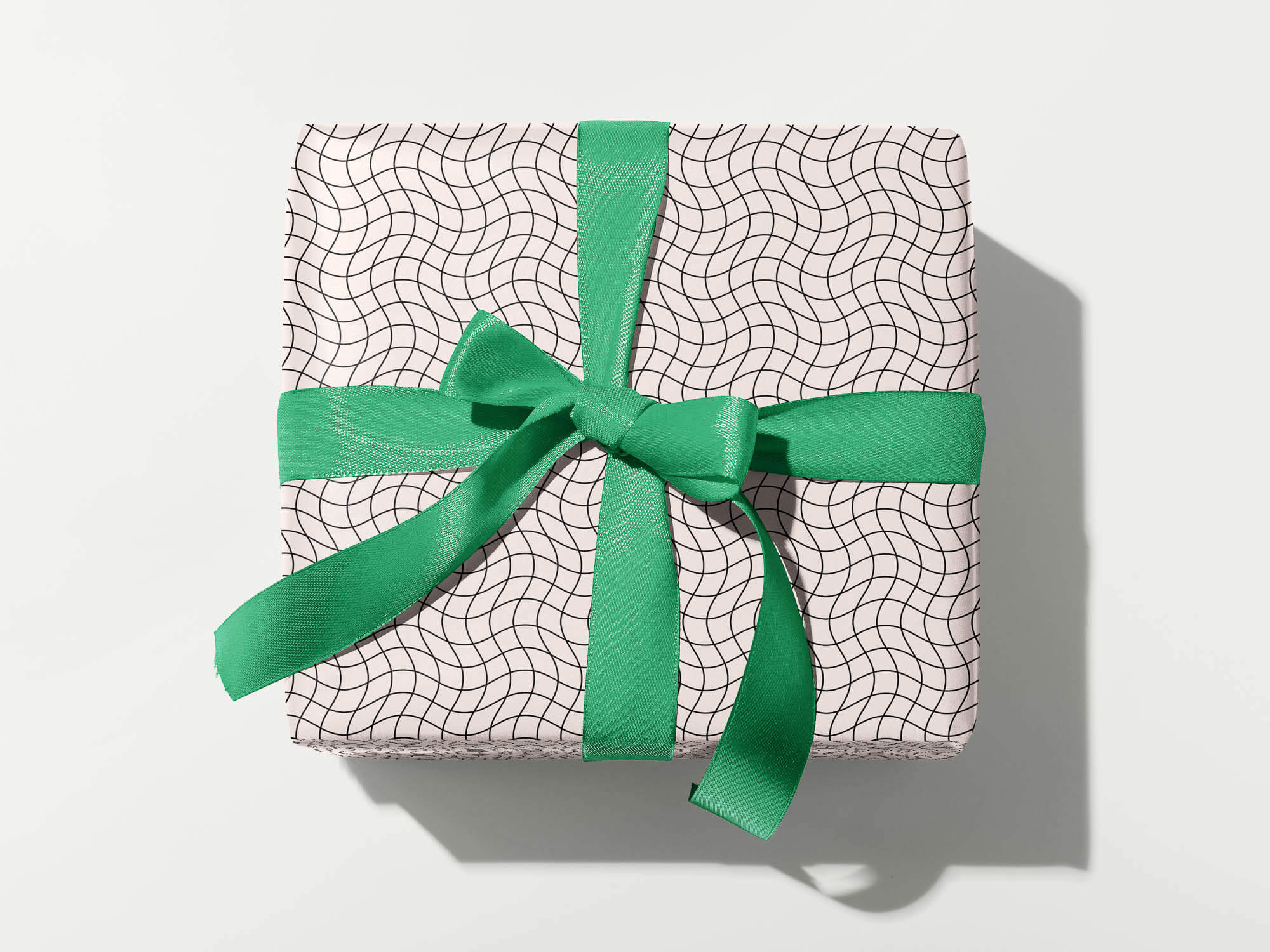 Grid Noir Wavy Grid Gift Wrap Sheets or Roll