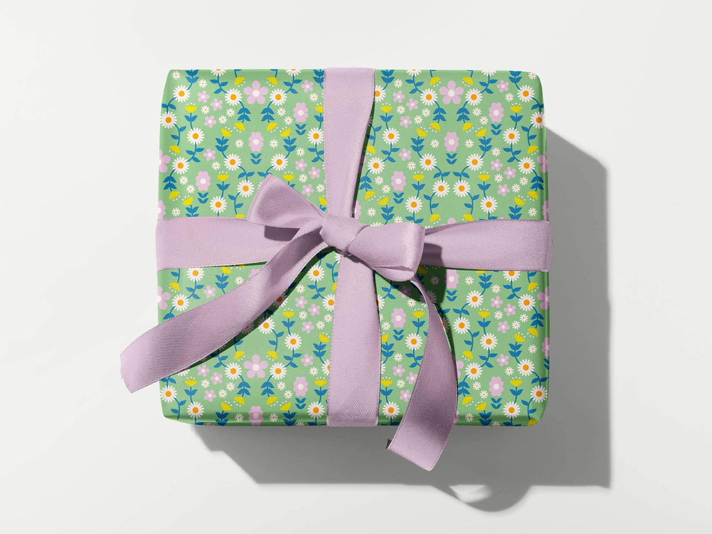 Fairy Tale Fleurs Wrapping Paper in Green Gables