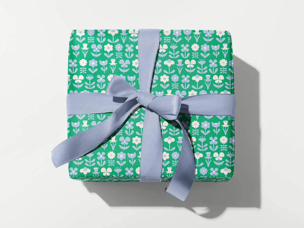 Flower Friends (Green) Wrapping Paper