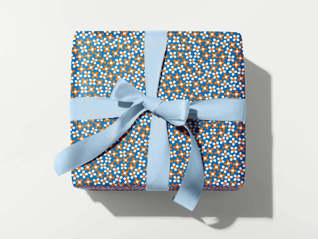 Little Fleurs on the Prairie (Midnight) Wrapping Paper Sheets or Roll
