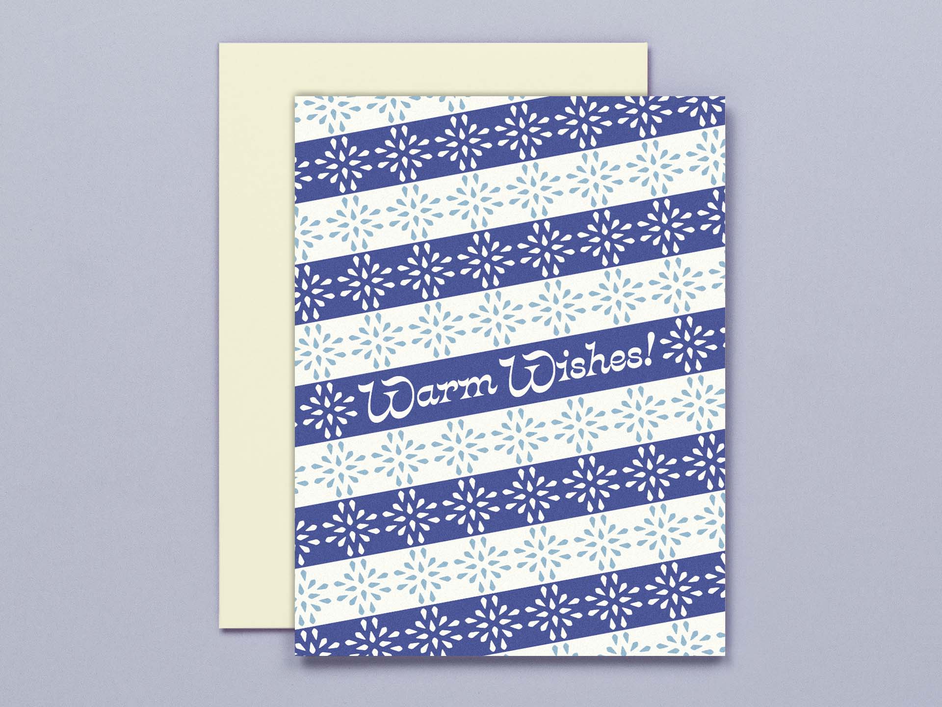 Warm Wishes • Snowflake Stripes Pattern Holiday Card