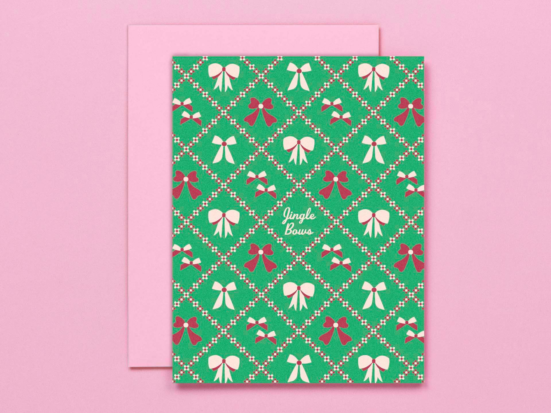 Jingle Bows • Harlequin Bows Pattern Holiday Card