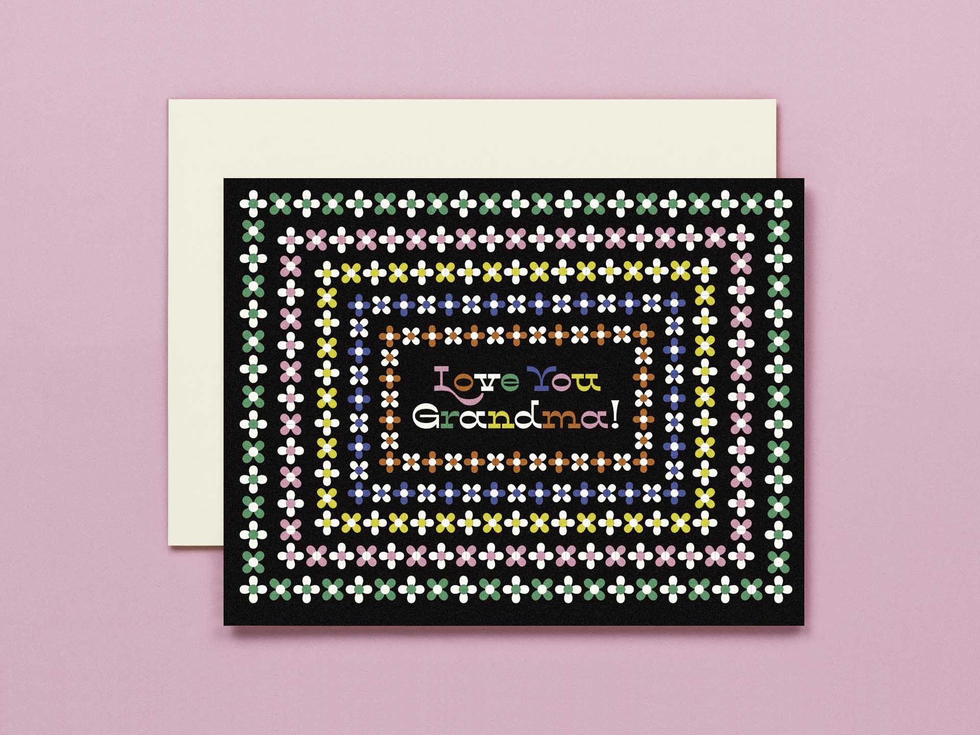 Granny Square • Retro Floral Grandma Card