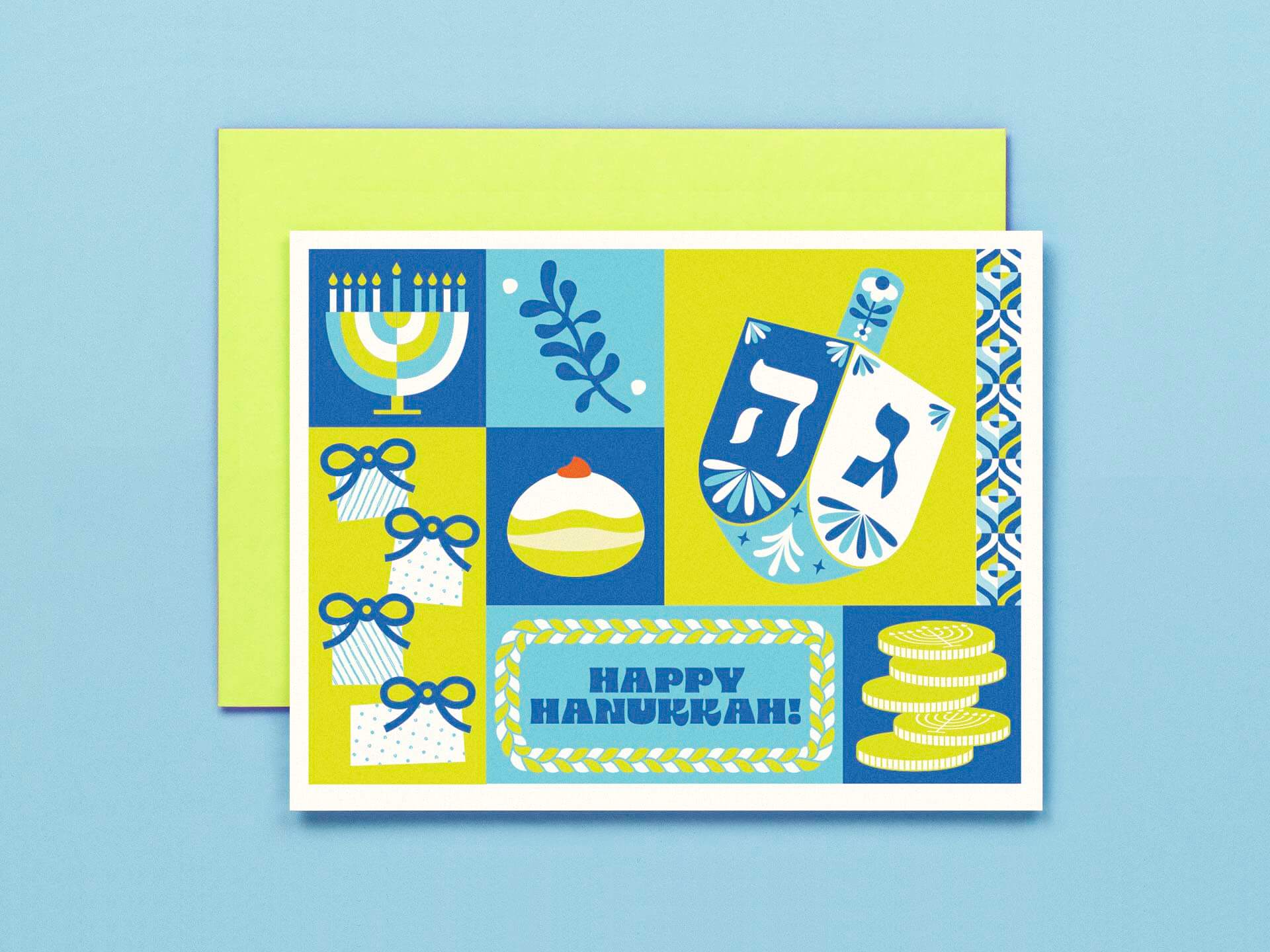 Hanukkah Block • Colorblock Hanukkah Card