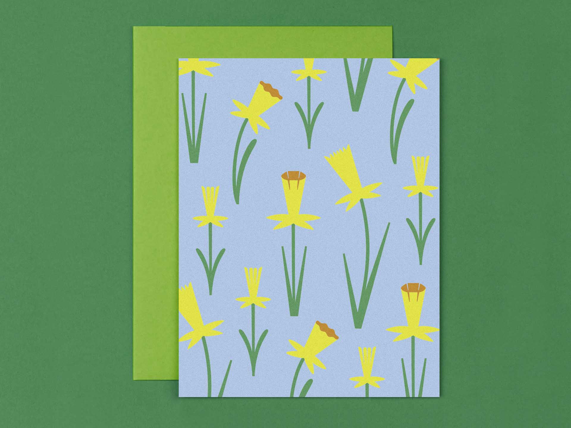 On Daffodil Pond Floral Blank Pattern Card