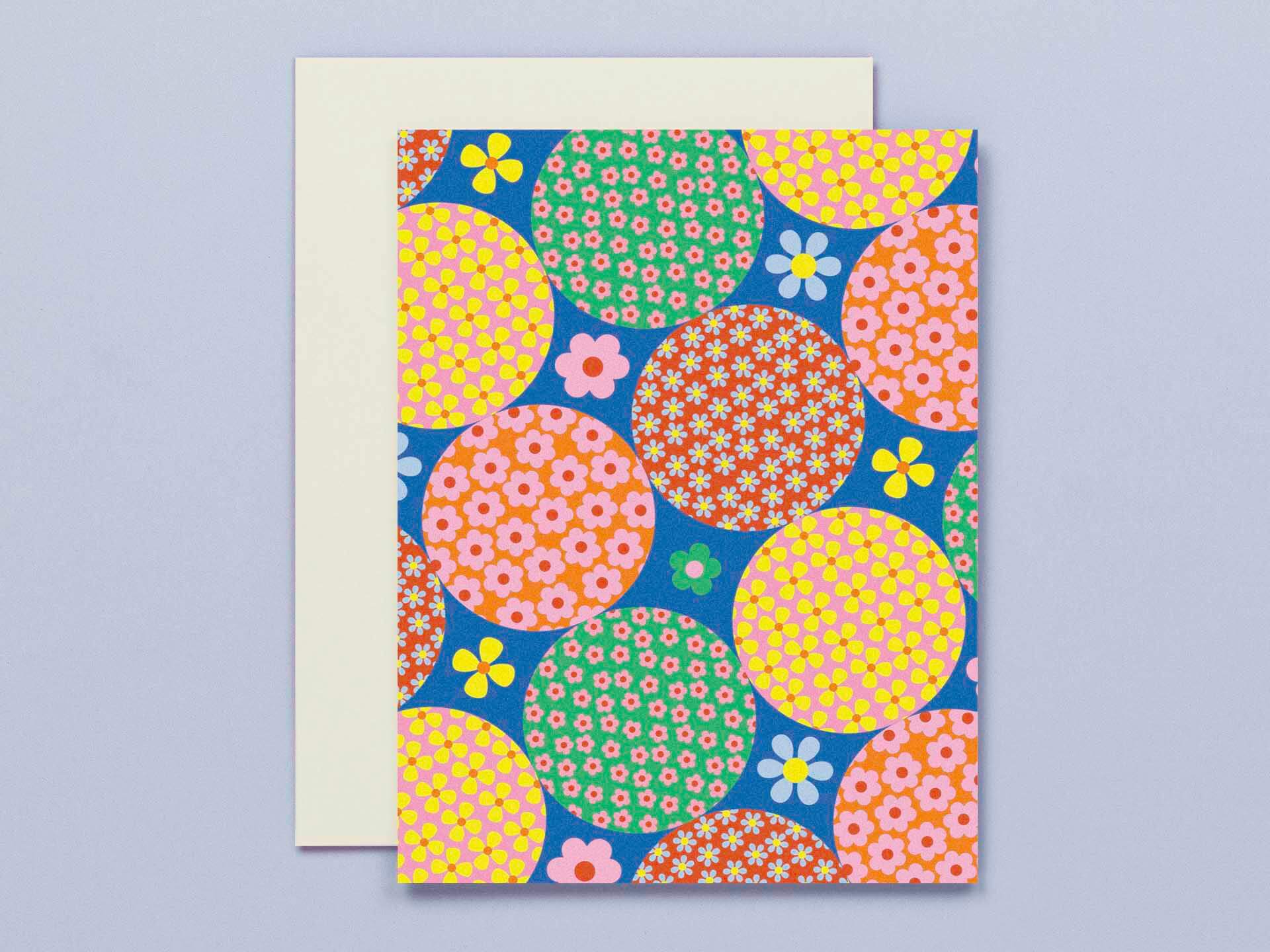 Round and Round the Garden Floral Blank Pattern Card
