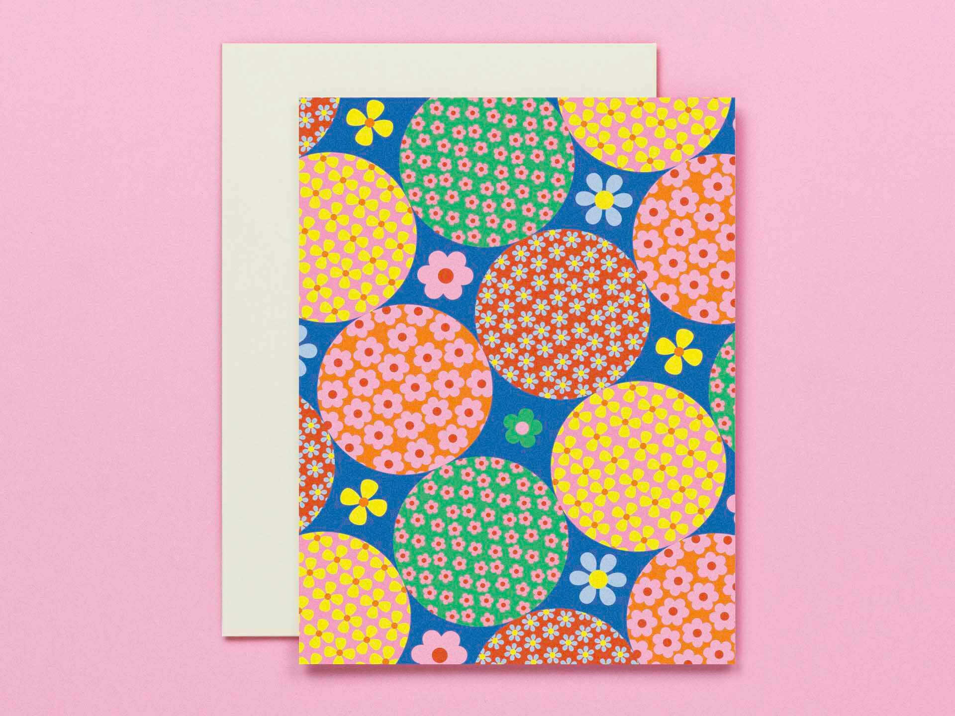 Round and Round the Garden Floral Blank Pattern Card