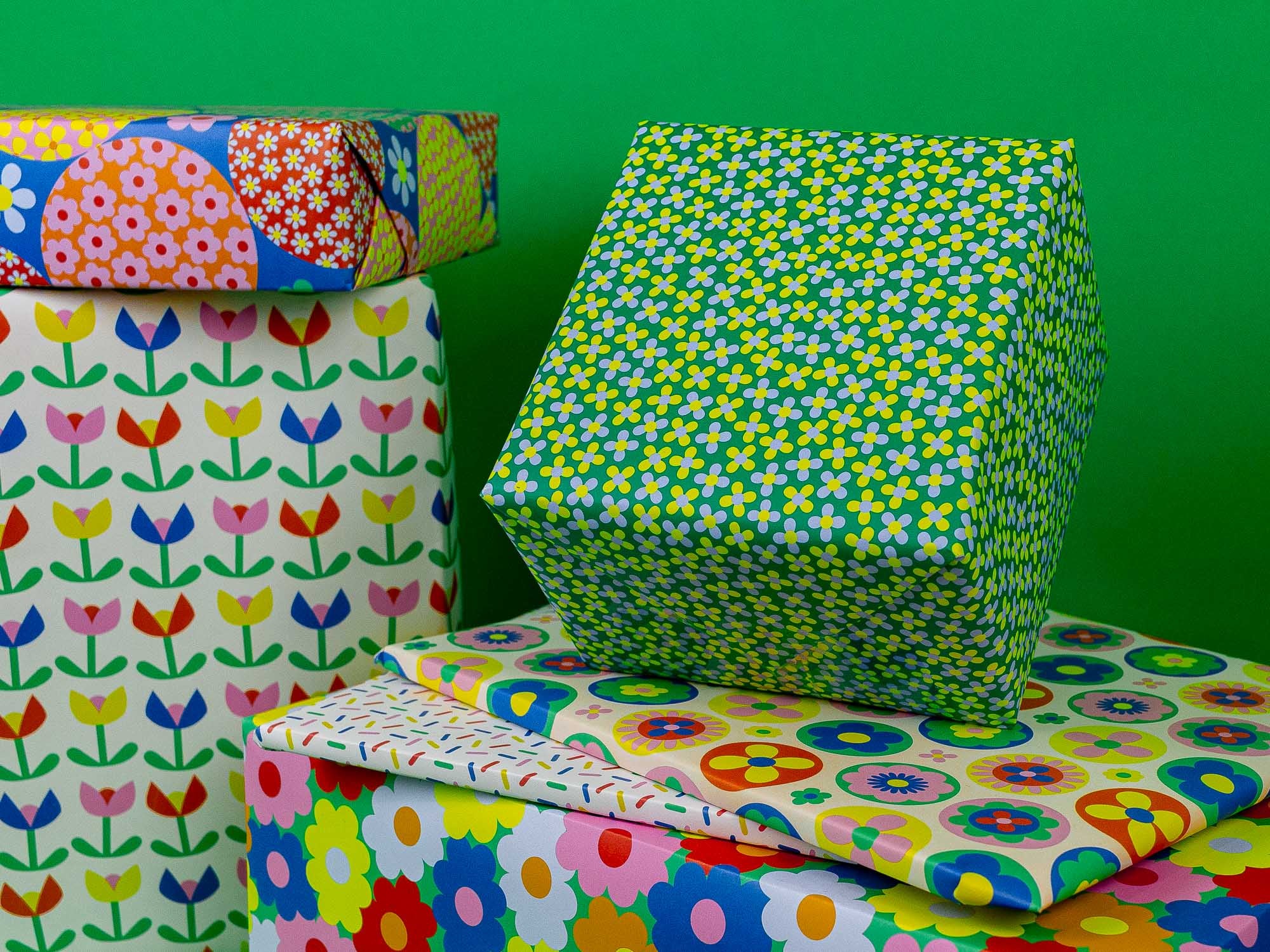 Folk Fleurs (White) Wrapping Paper