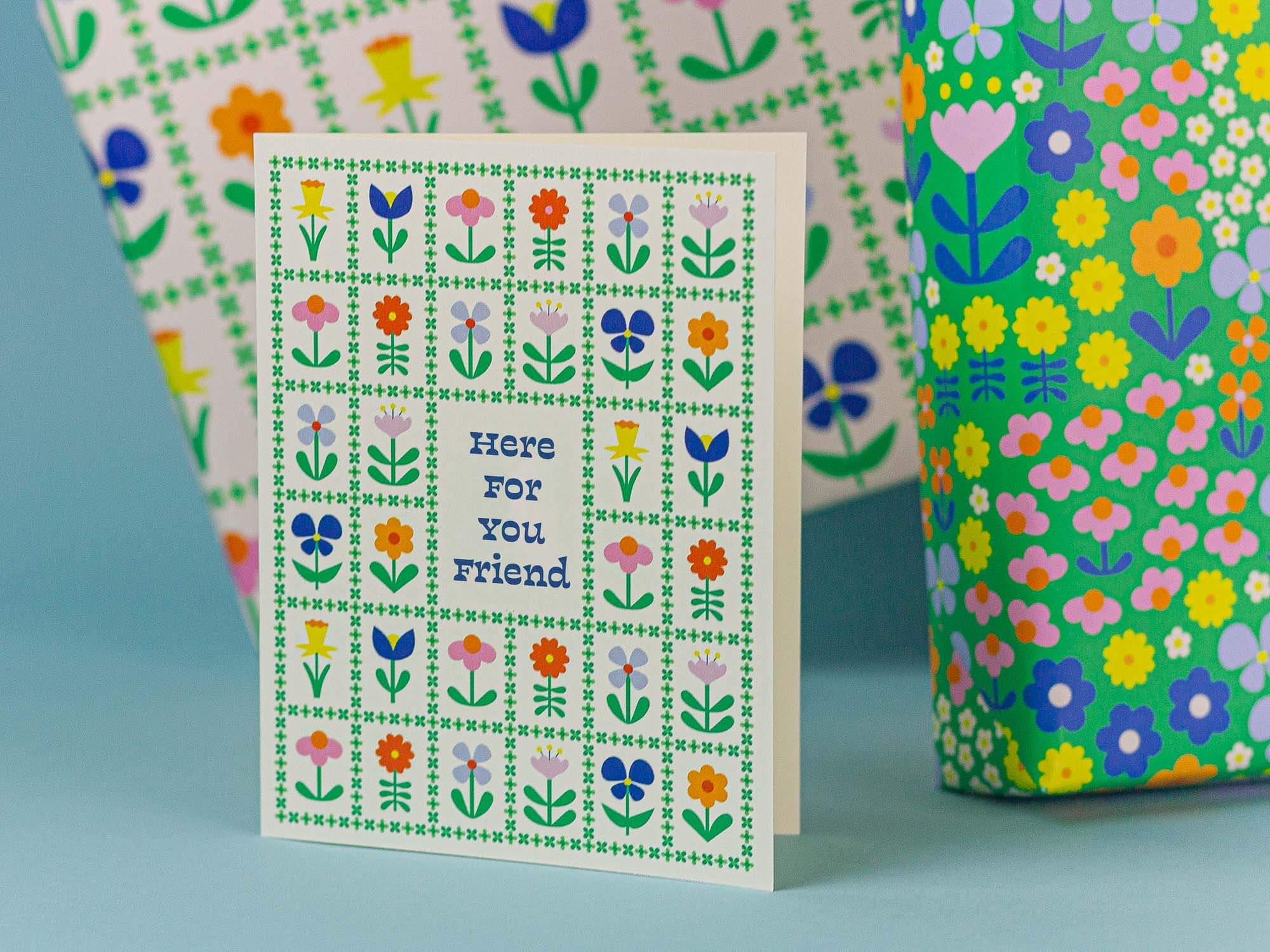 Flower Friends Forever • Here For You Encouragement Card