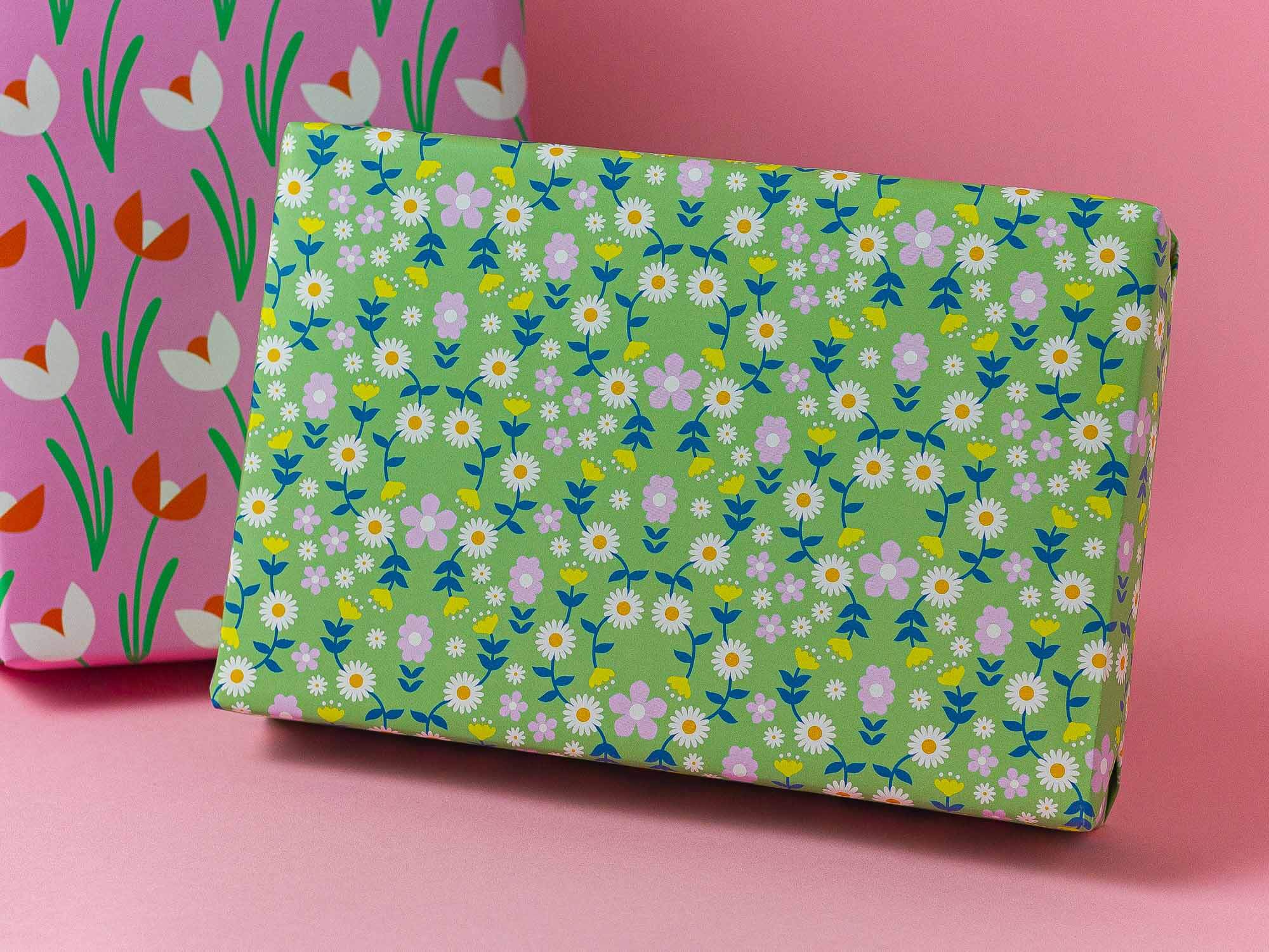 Fairy Tale Fleurs Wrapping Paper in Green Gables