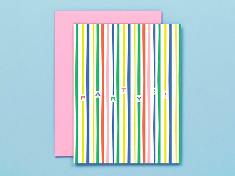 Party Streamers Celebration or Birthday Card