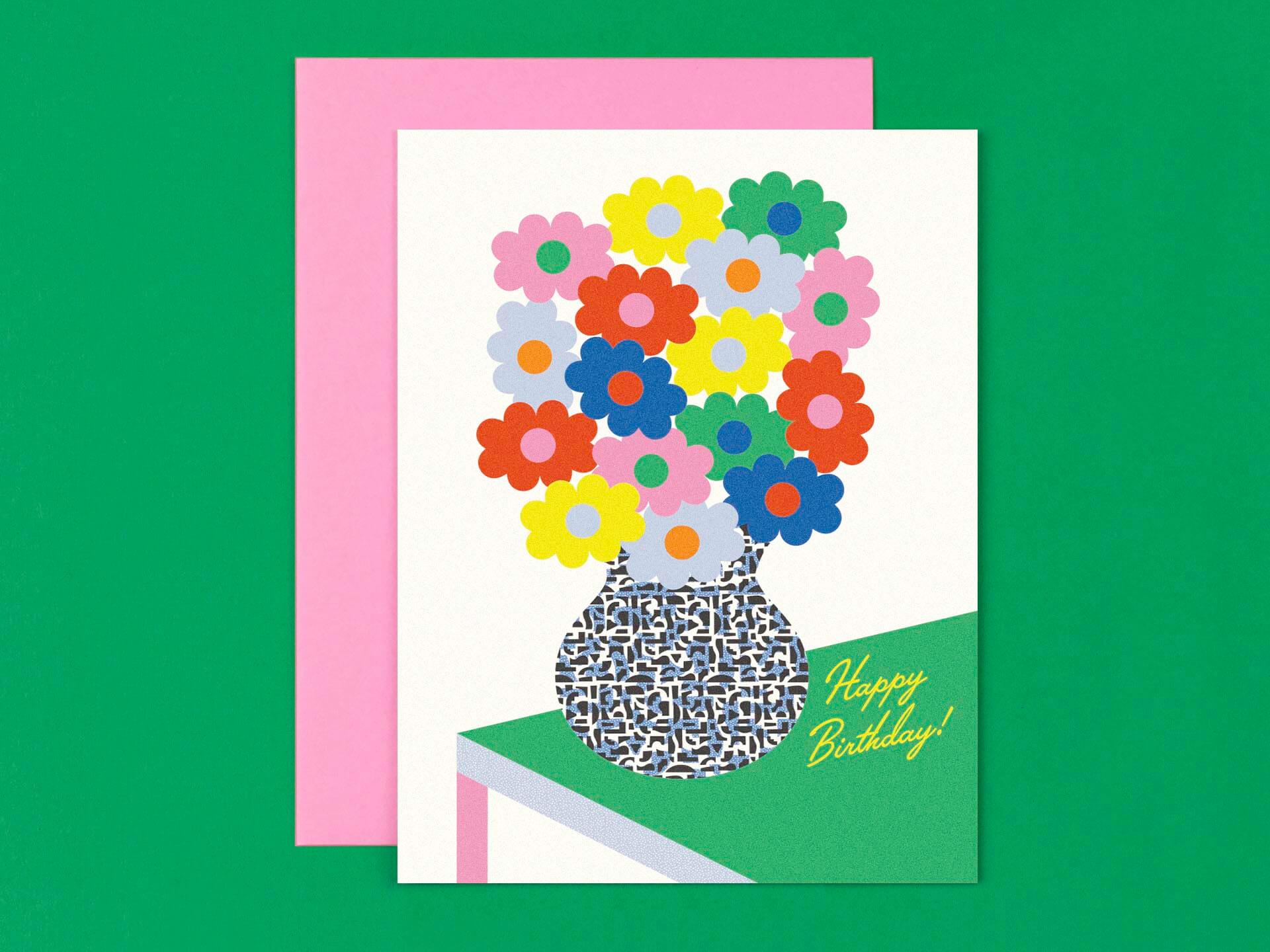 Birthday Vase on a Table