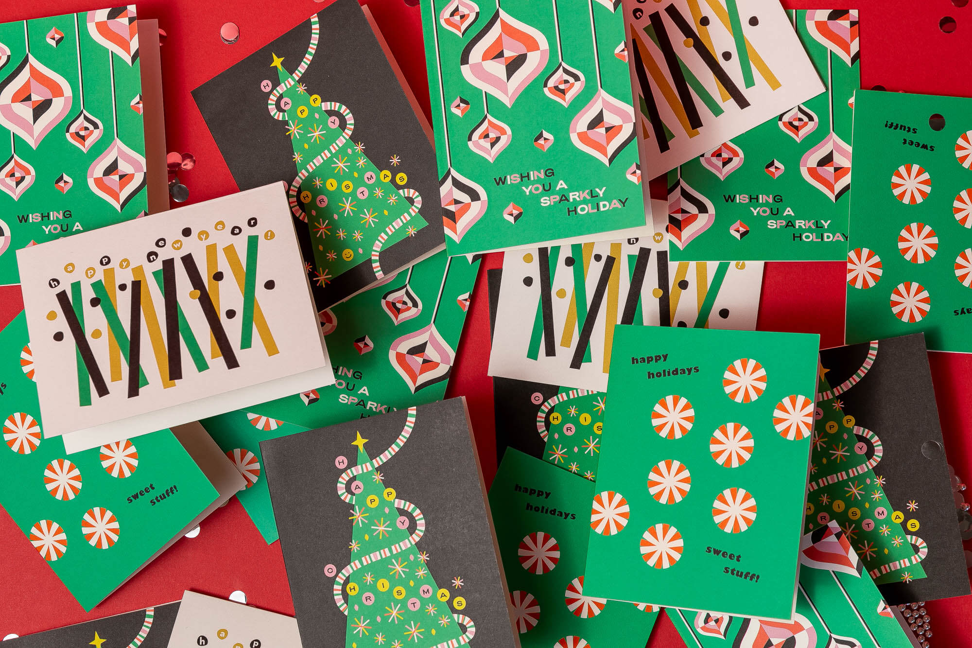 Sparkly Ornaments Christmas Card