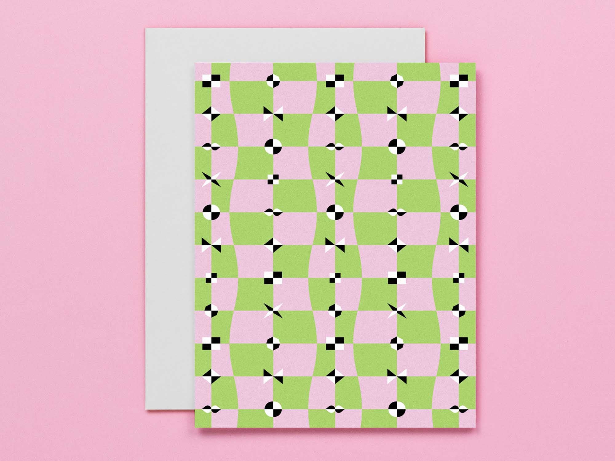 Checker blank pattern cards, all occasions greeting card. Made in USA by @mydarlin_bk