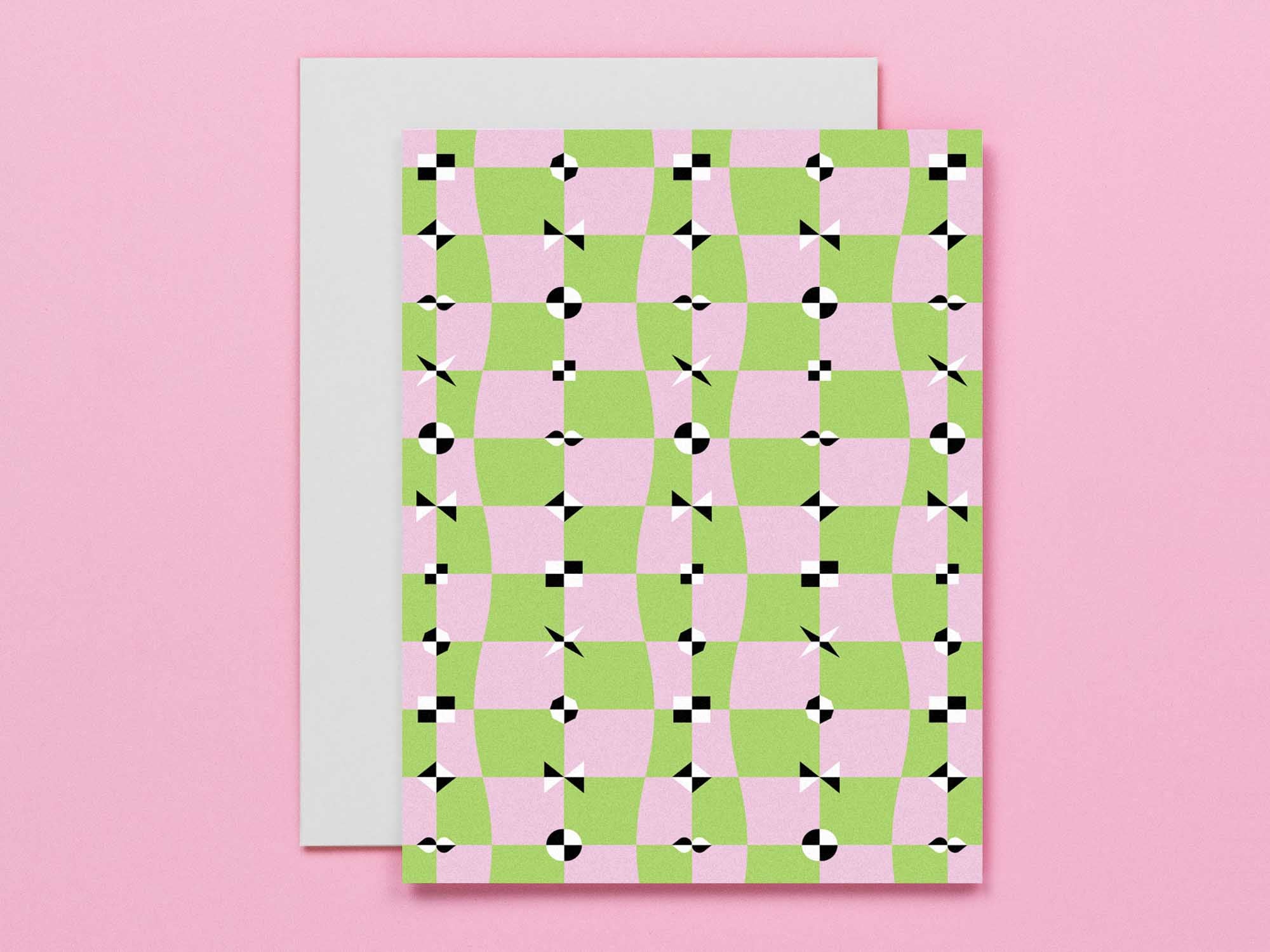 Checker blank pattern cards, all occasions greeting card. Made in USA by @mydarlin_bk