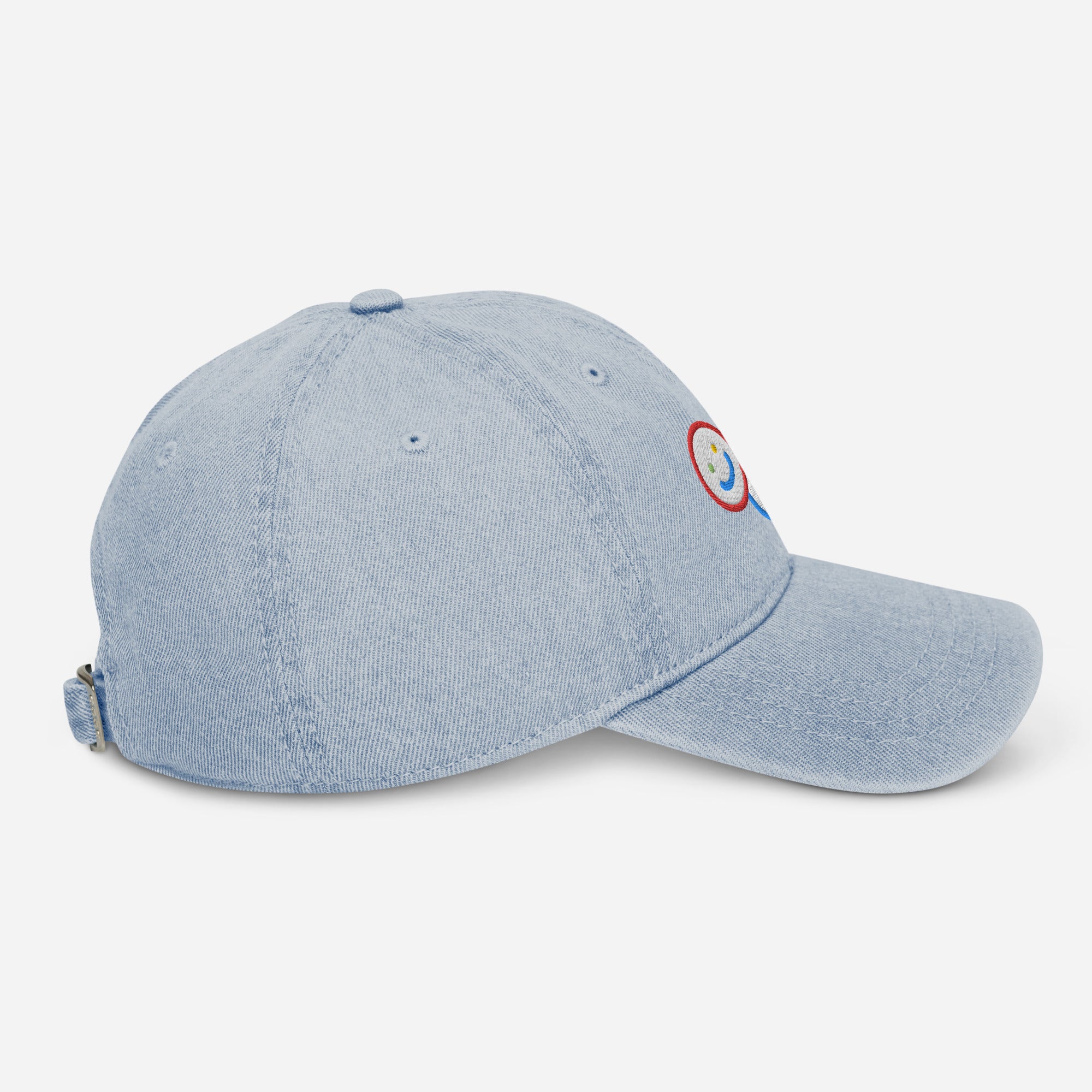Colorblock Double Smileys Embroidered Denim Hat