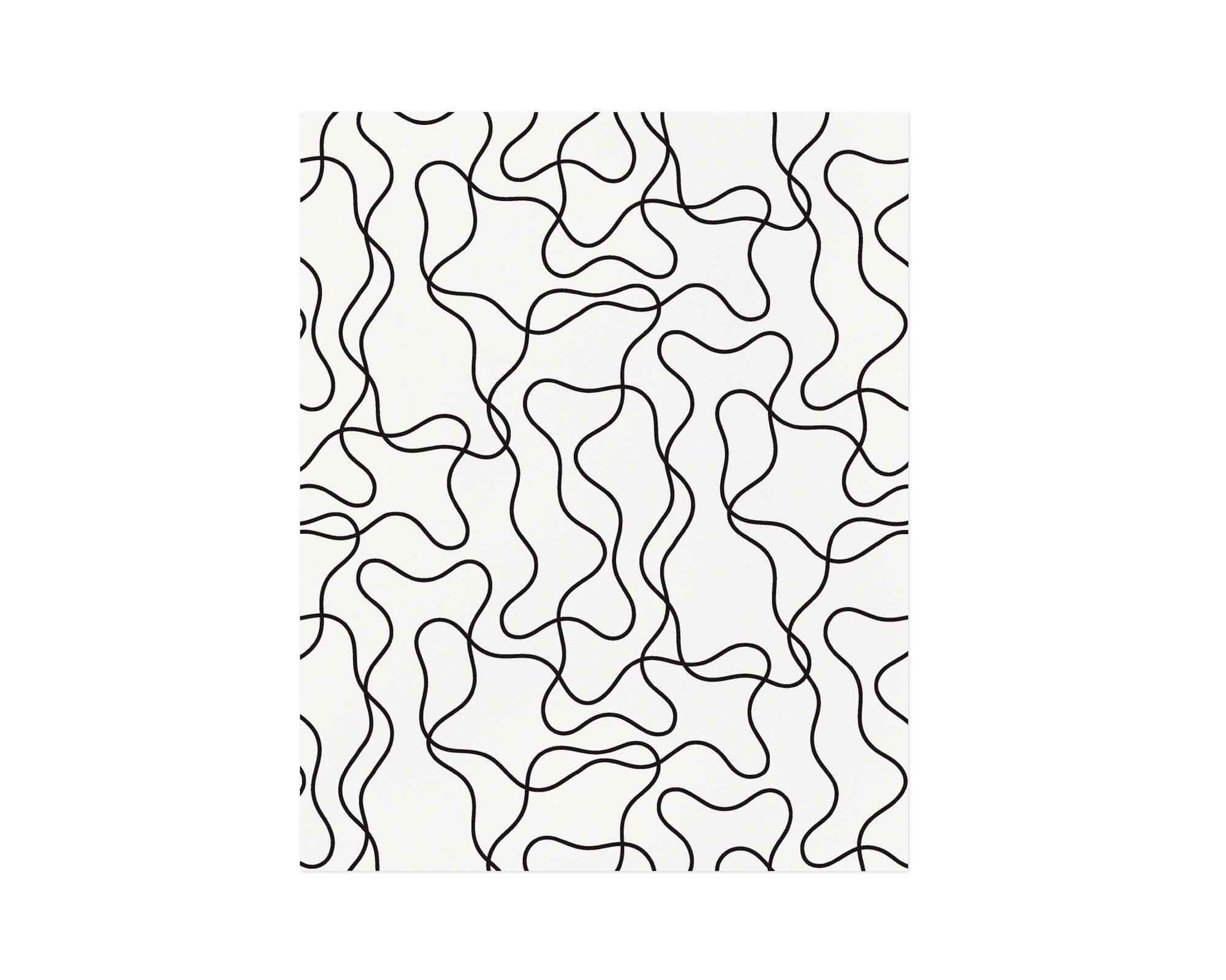 "Magic Squiggle" graphic black and white squiggle pattern archival giclée modern art print. Made in USA by My Darlin' @mydarlin_bk