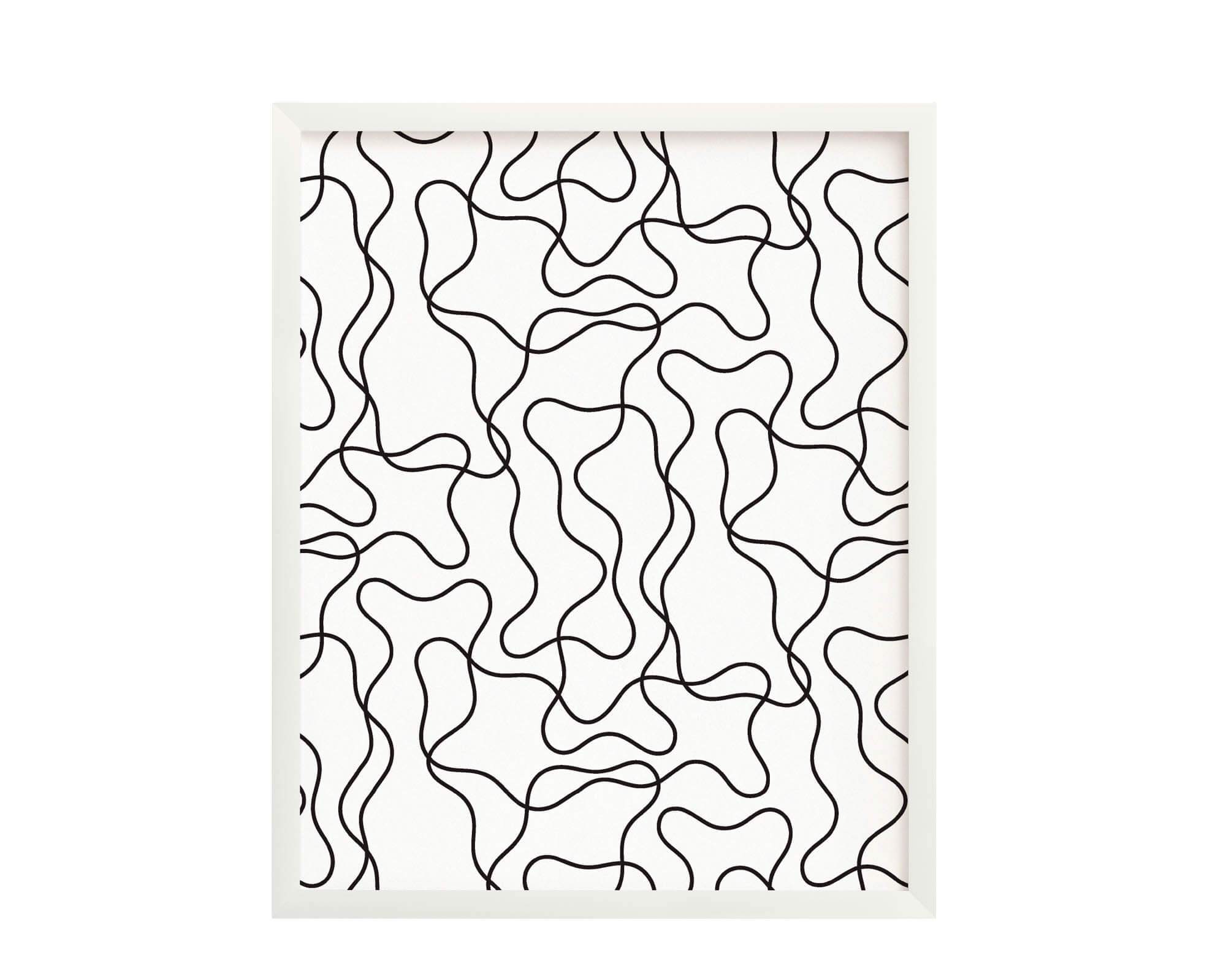 "Magic Squiggle" graphic black and white squiggle pattern archival giclée modern art print. Made in USA by My Darlin' @mydarlin_bk