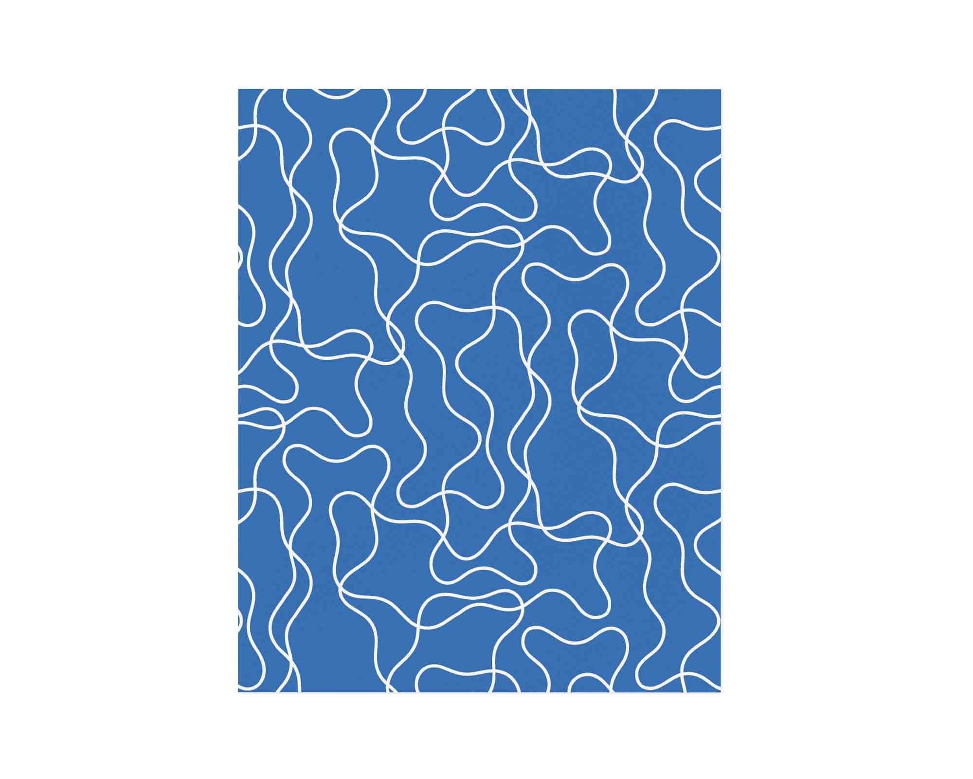 "Magic Squiggle" graphic blue and white squiggle pattern archival giclée modern art print. Made in USA by My Darlin' @mydarlin_bk