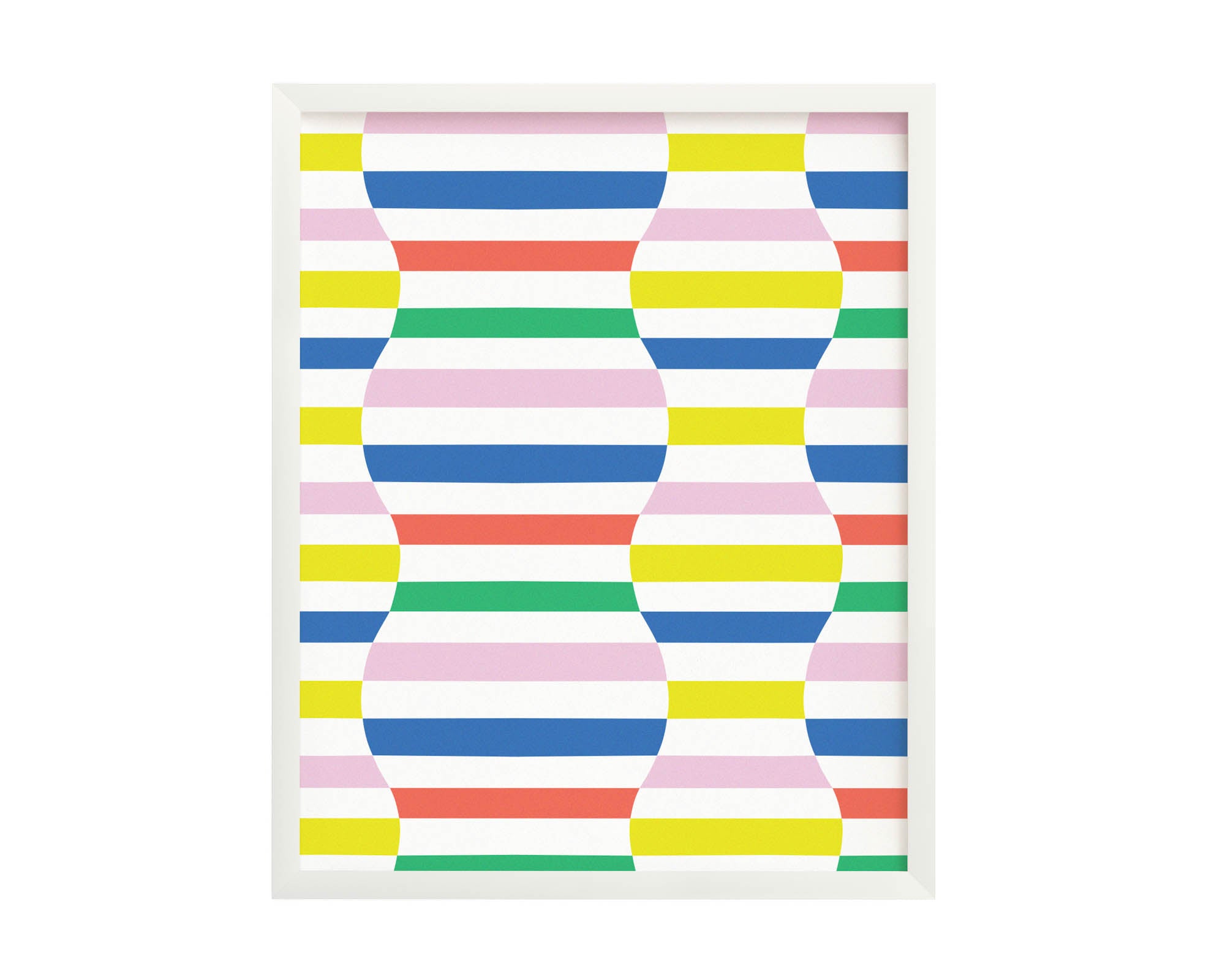 "Home Unalone" archival giclée art print with a op art inspired wavy rainbow striped checker pattern. Made in USA by My Darlin' @mydarlin_bk