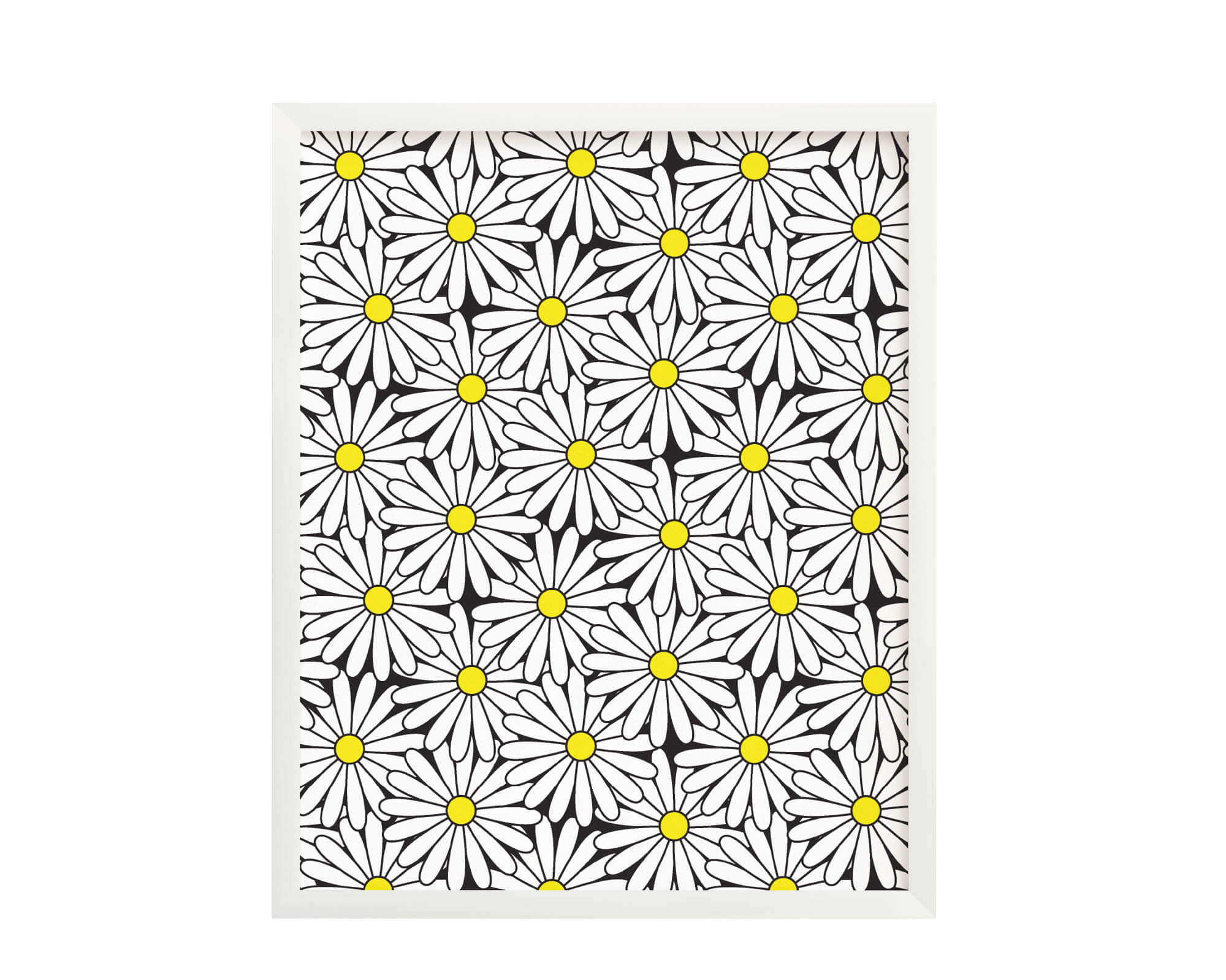 "Daisy Love" black and white daisy pattern archival giclée art print. Made in USA by My Darlin' @mydarlin_bk