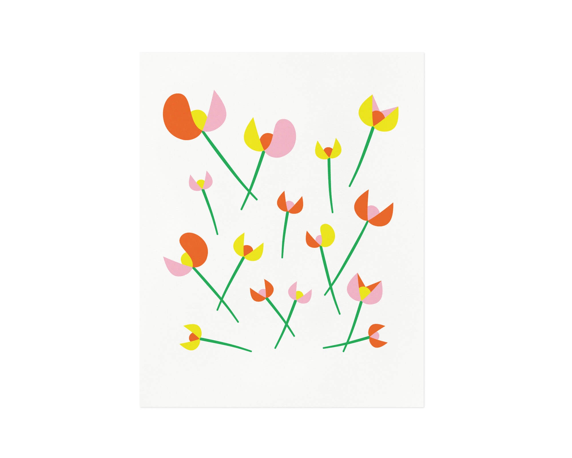 "Les Tulipes" strewn fleurs, graphic tulips, archival giclée floral art print. Made in USA by My Darlin' @mydarlin_bk