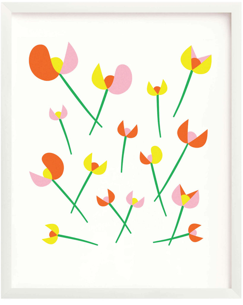 "Les Tulipes" strewn fleurs, graphic tulips, archival giclée floral art print. Made in USA by My Darlin' @mydarlin_bk