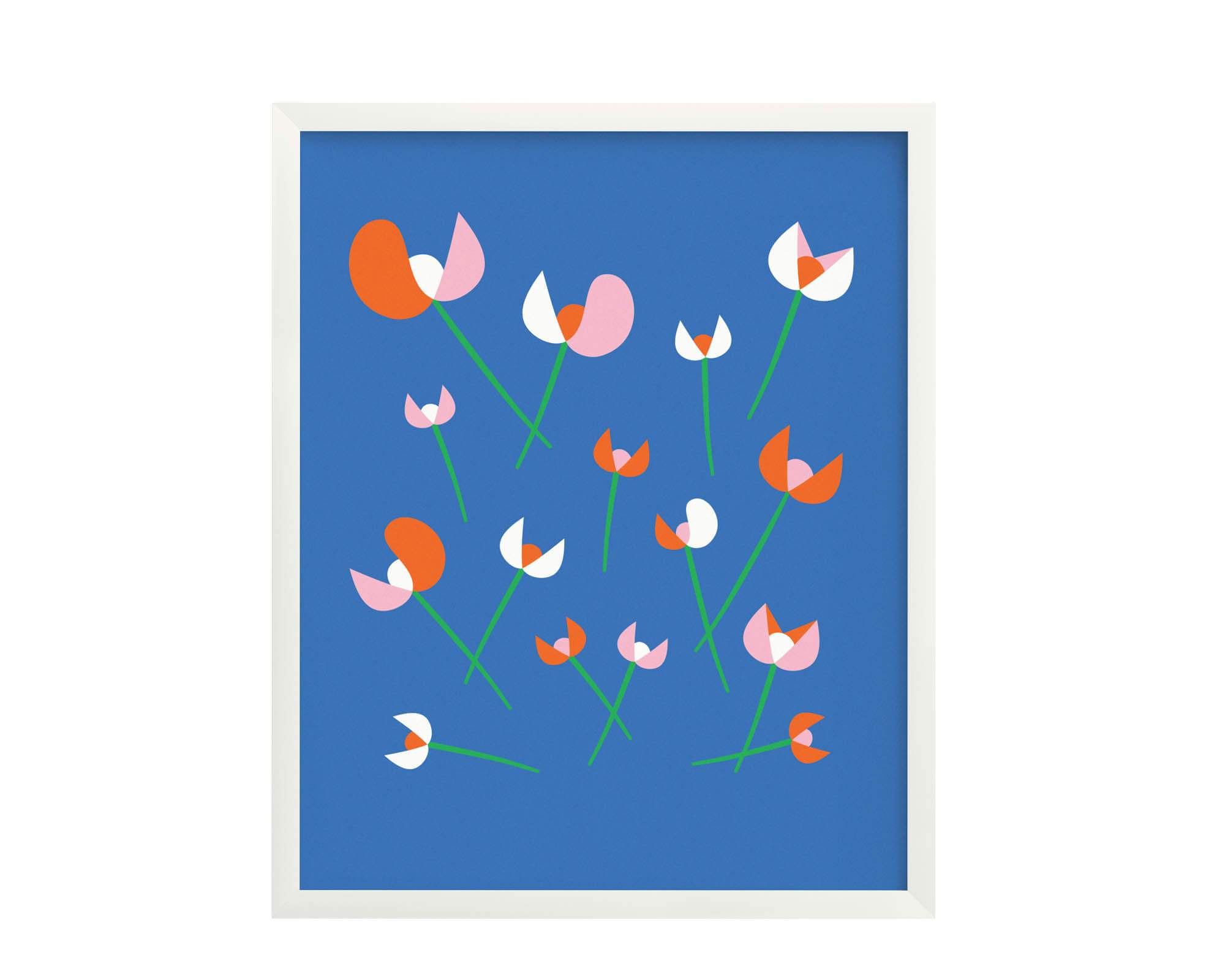 "Les Tulipes" strewn fleurs, graphic tulips, archival giclée floral art print. Made in USA by My Darlin' @mydarlin_bk