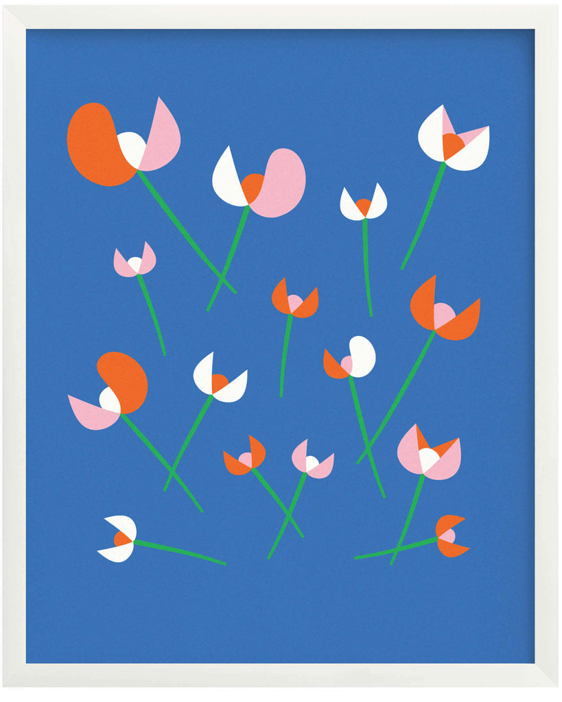 "Les Tulipes" strewn fleurs, graphic tulips, archival giclée floral art print. Made in USA by My Darlin' @mydarlin_bk