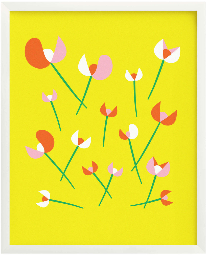 "Les Tulipes" strewn fleurs, graphic tulips, archival giclée floral art print. Made in USA by My Darlin' @mydarlin_bk