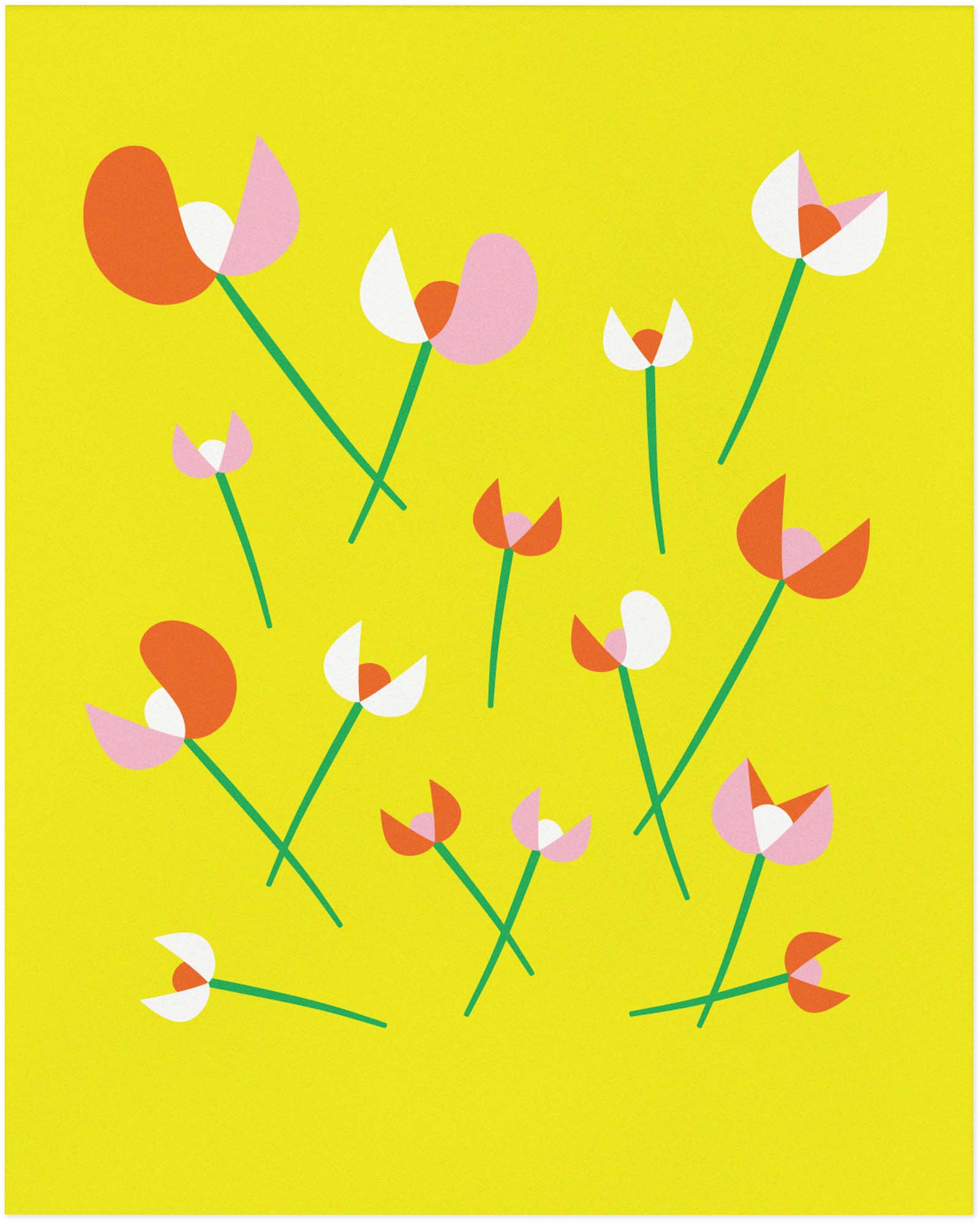 "Les Tulipes" strewn fleurs, graphic tulips, archival giclée floral art print. Made in USA by My Darlin' @mydarlin_bk