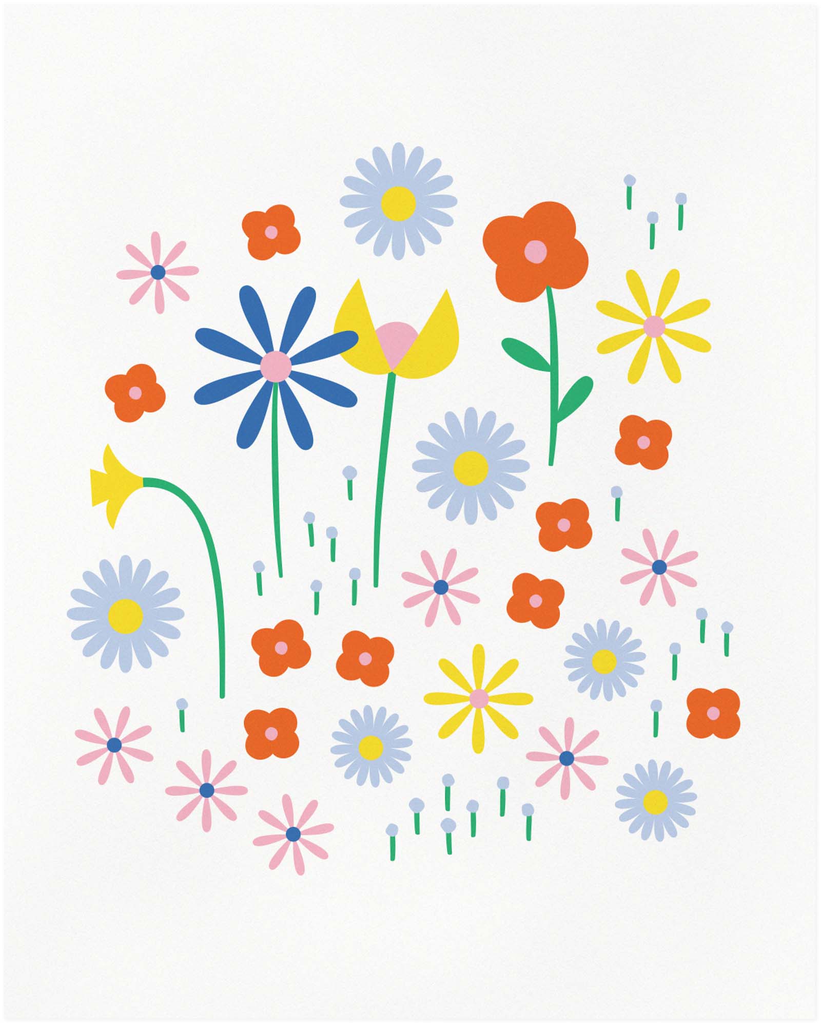 "Happy Fleurs" archival giclée graphic floral art print. Made in USA by My Darlin' @mydarlin_bk