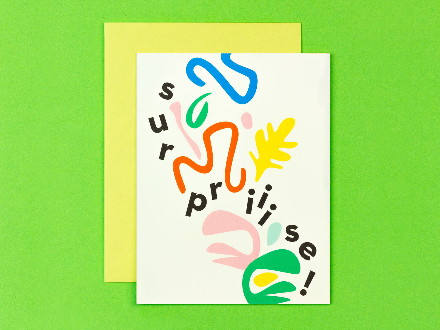 Abstract typographic surprise birthday party card. Made in USA by My Darlin' @mydarlin_bk