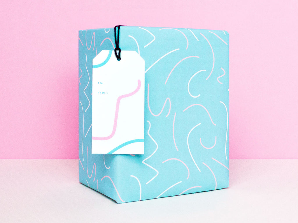 Pastel party squiggles gift wrapping sheets by My Darlin' | www.mydarl.in