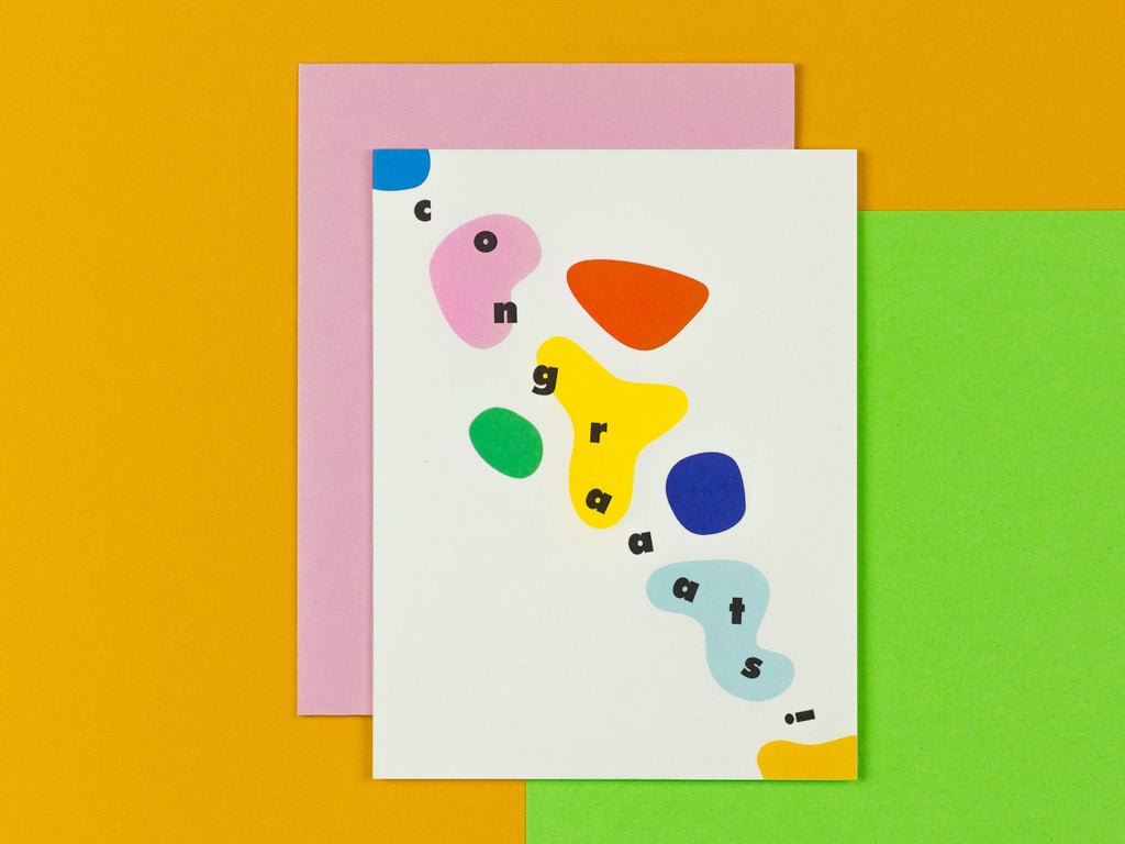 Congrats card with colorful abstract shapes by My Darlin' @mydarlin_bk