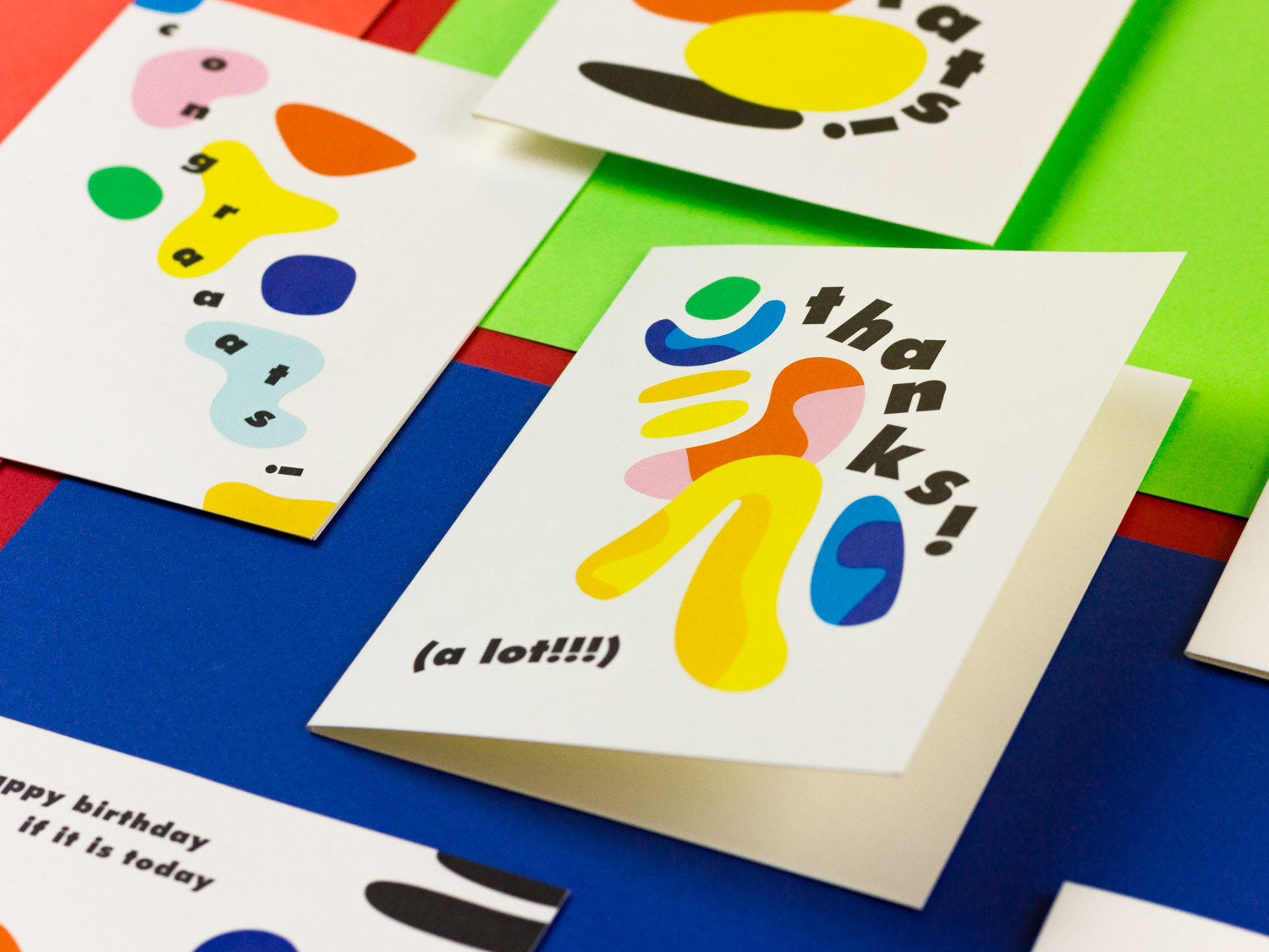 Thanks (A lot!!!) Thank You Card with colorful abstract shapes by My Darlin' @mydarlin_bk
