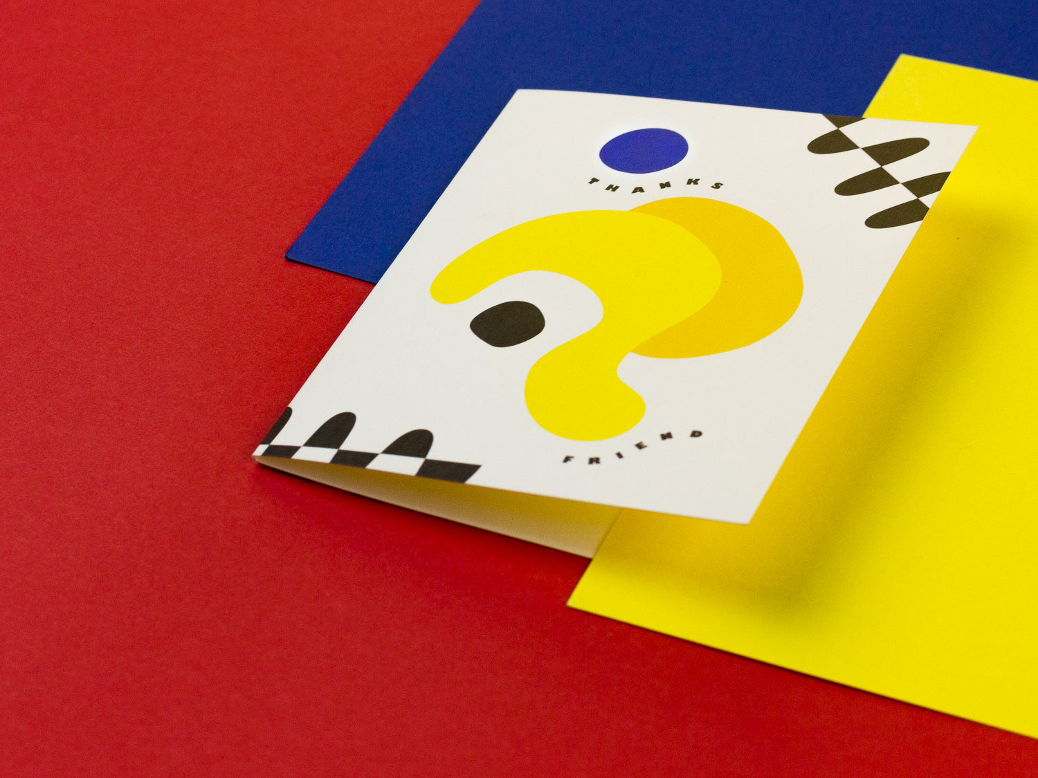 Thanks Friend Thank You Card with colorful abstract shapes by My Darlin' @mydarlin_bk