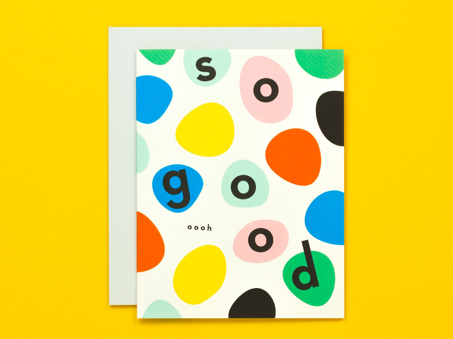 So Good colorful bouncing dots thank you card or congrats card. Made in USA by @mydarlin_bk