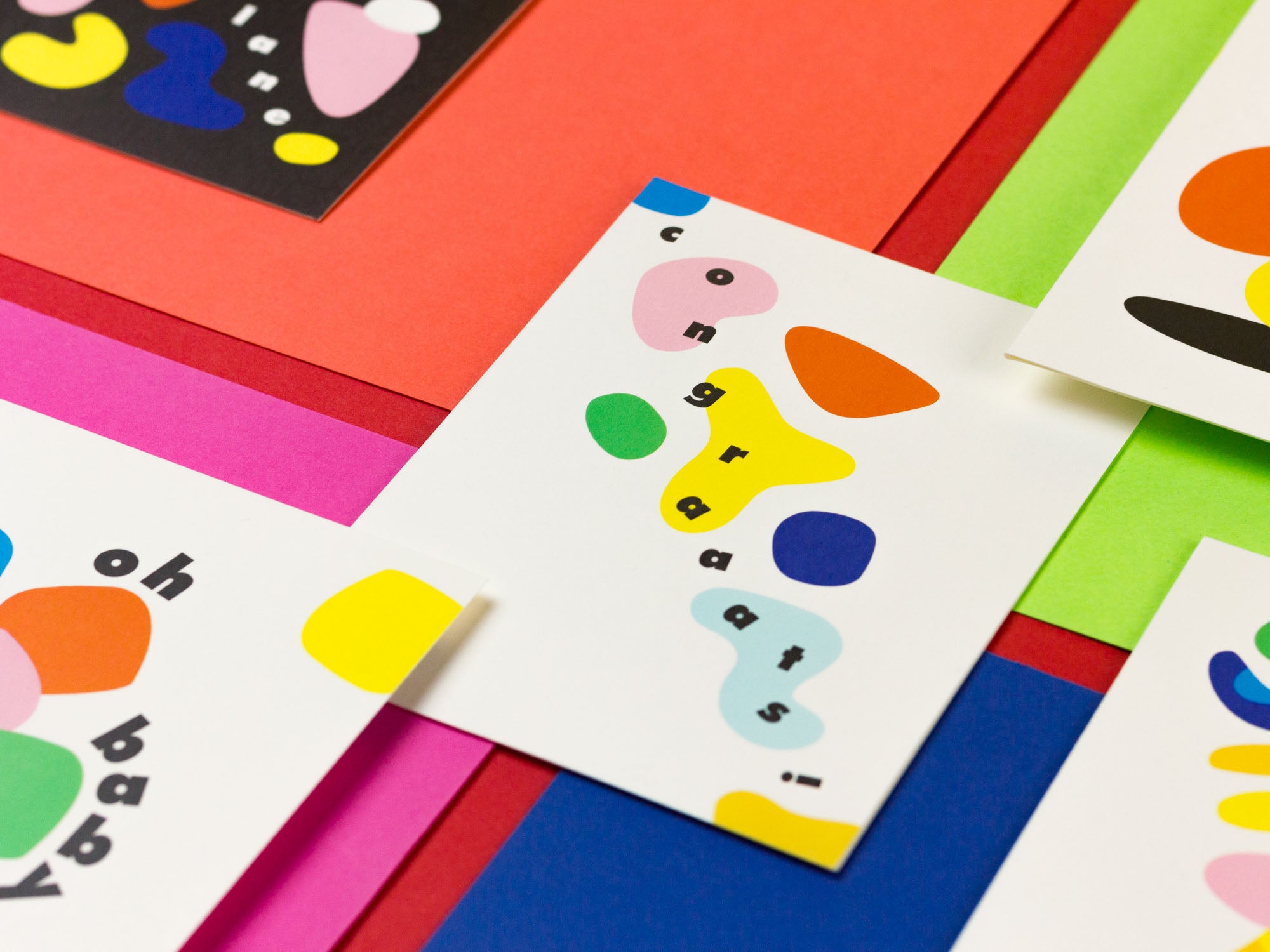 Congrats card with colorful abstract shapes by My Darlin' @mydarlin_bk