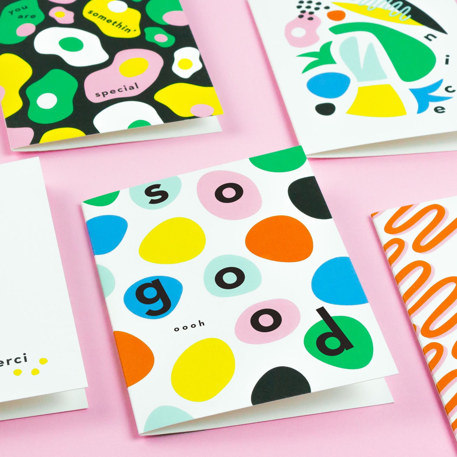 So Good colorful bouncing dots thank you card or congrats card. Made in USA by @mydarlin_bk