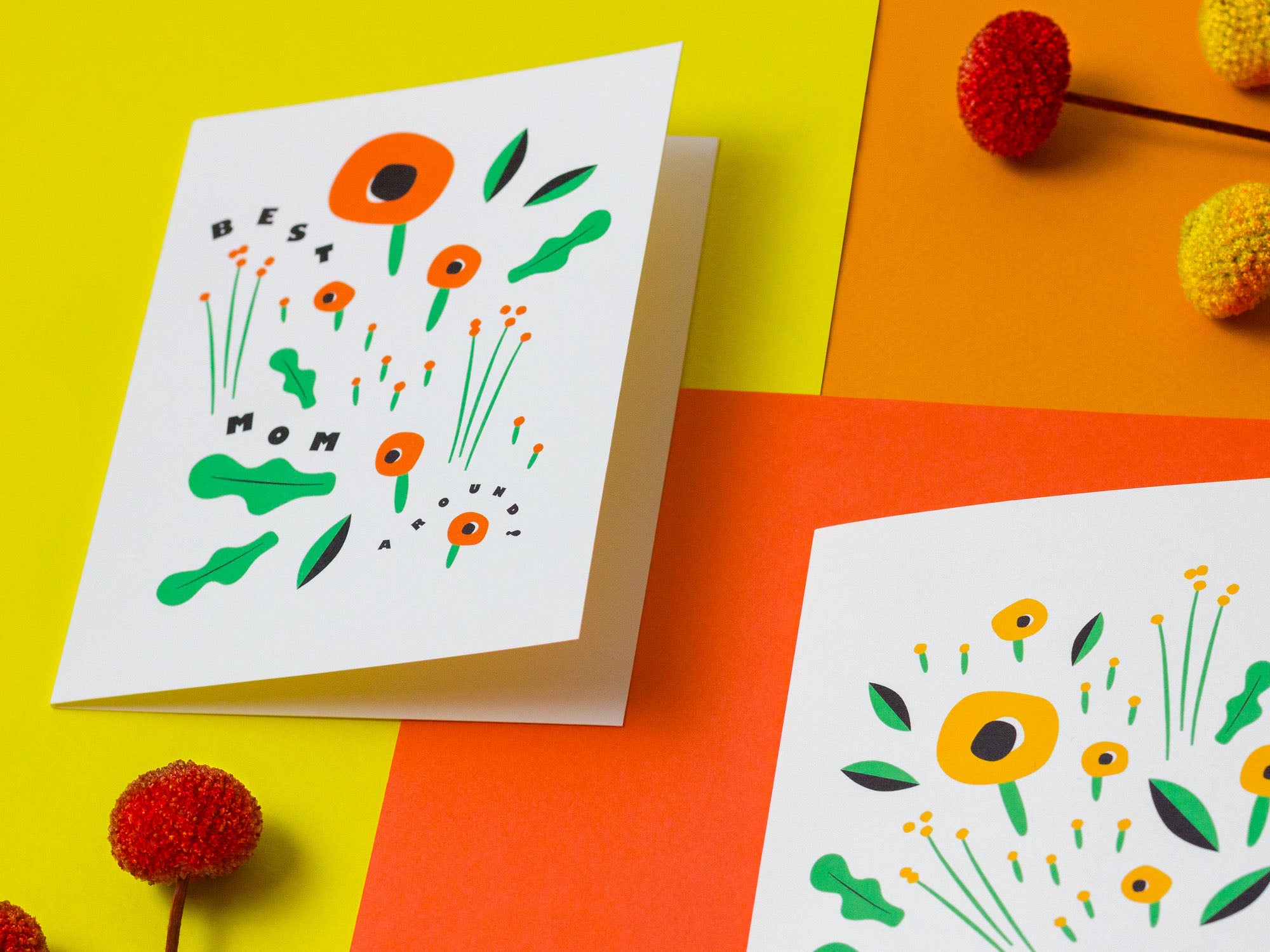 Best Mom Around Floral Mother's Day Card with Poppies • Made in USA by My Darlin' @mydarlin_bk