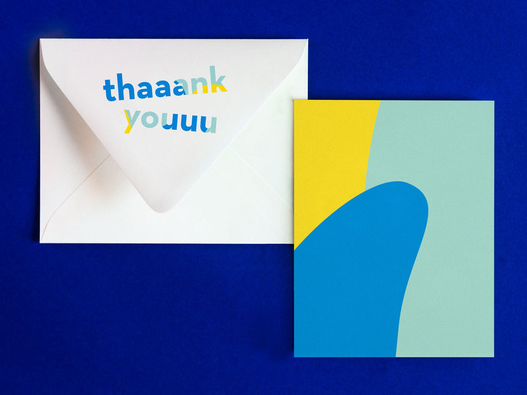 Thaaank Youuu Notevelope, fun thank you card. Blank pattern card with printed envelope • Notevelopes: The Note is on the Envelope by @mydarlin_bk