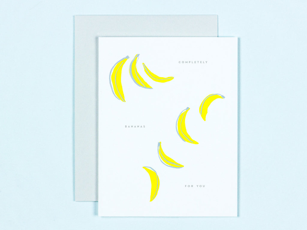Completely Bananas For You Illustrated Bananas Love Greeting Card, Anniversary Card, or Valentine's Day Card by My Darlin' @mydarlin_bk