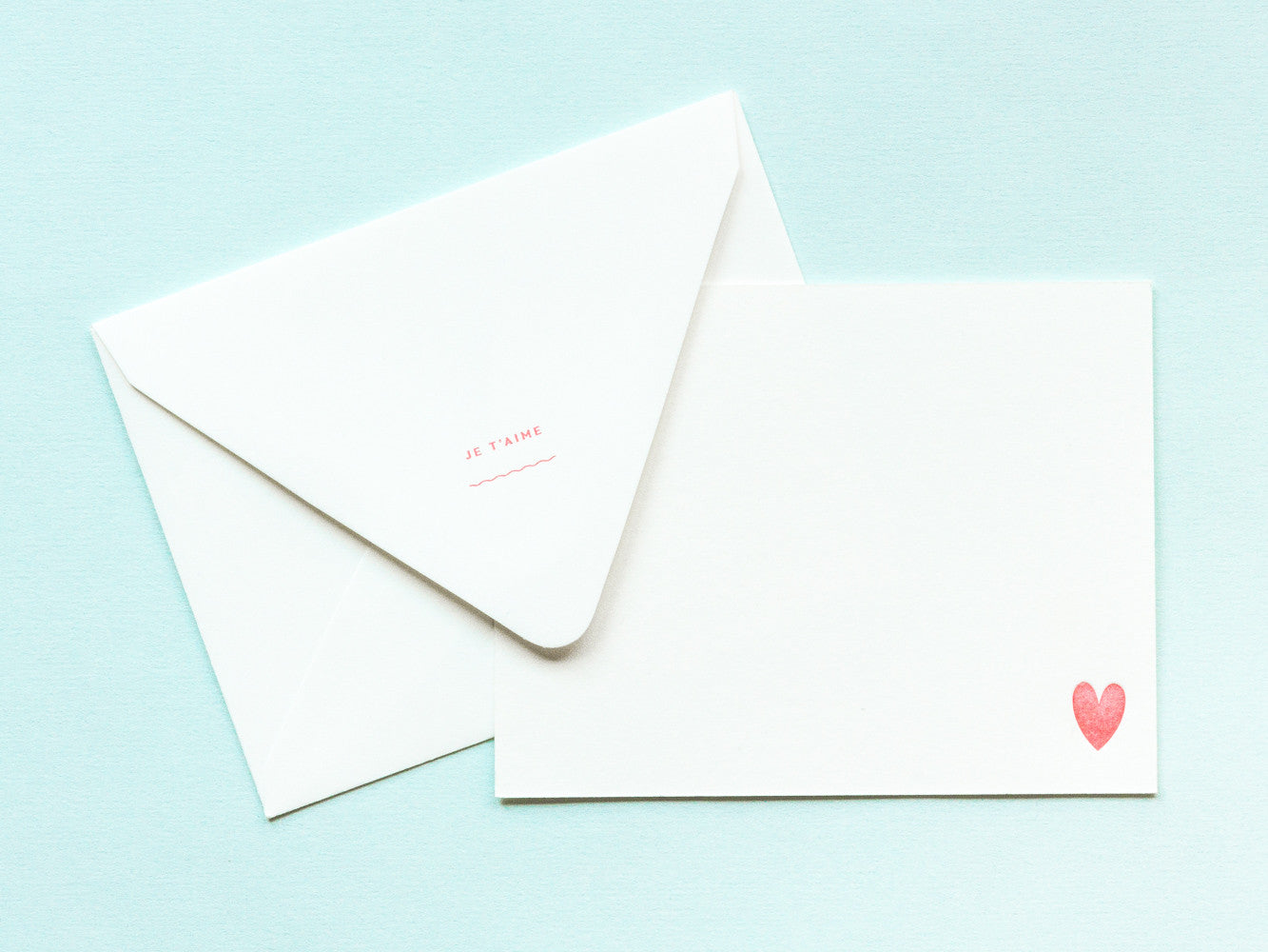 Je T'aime Notevelope & Heart Notecard