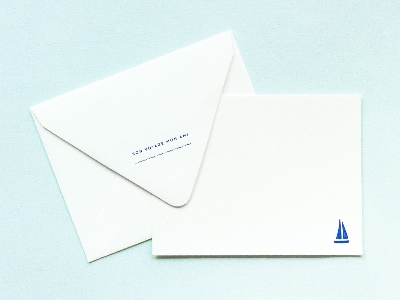 Bon Voyage Mon Ami Notevelope & Sailboat Notecard