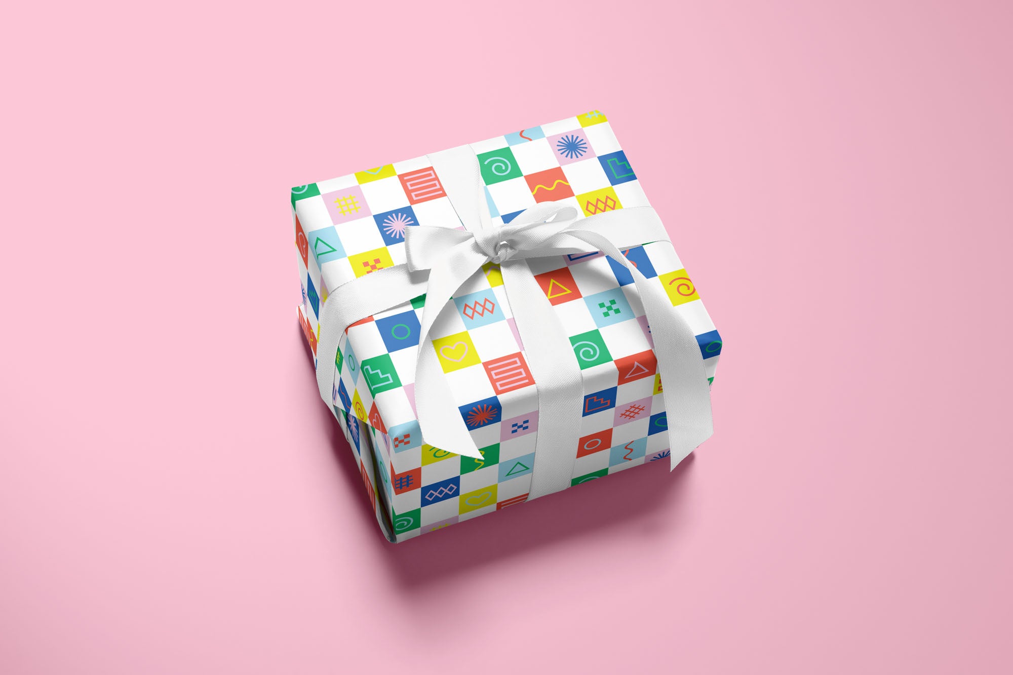 Colorful, modern, gift wrapping sheets with fun prints, patterns, and geometric shapes by @mydarlin_bk. Made in USA.