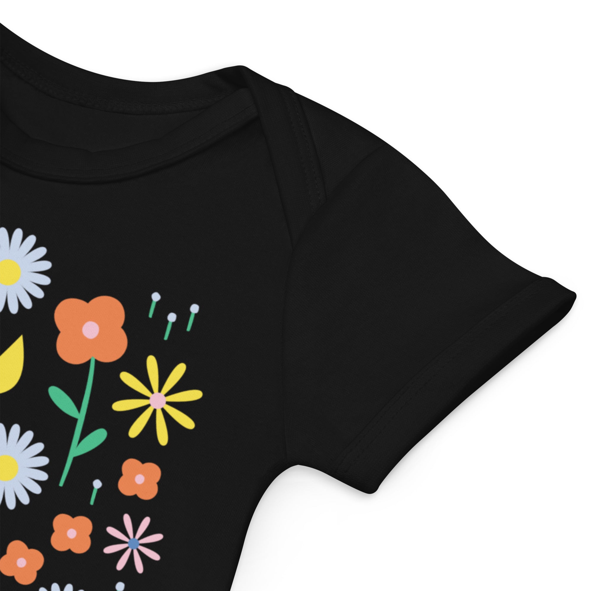 Happy Fleurs Organic Cotton Short Sleeve Baby Onesie